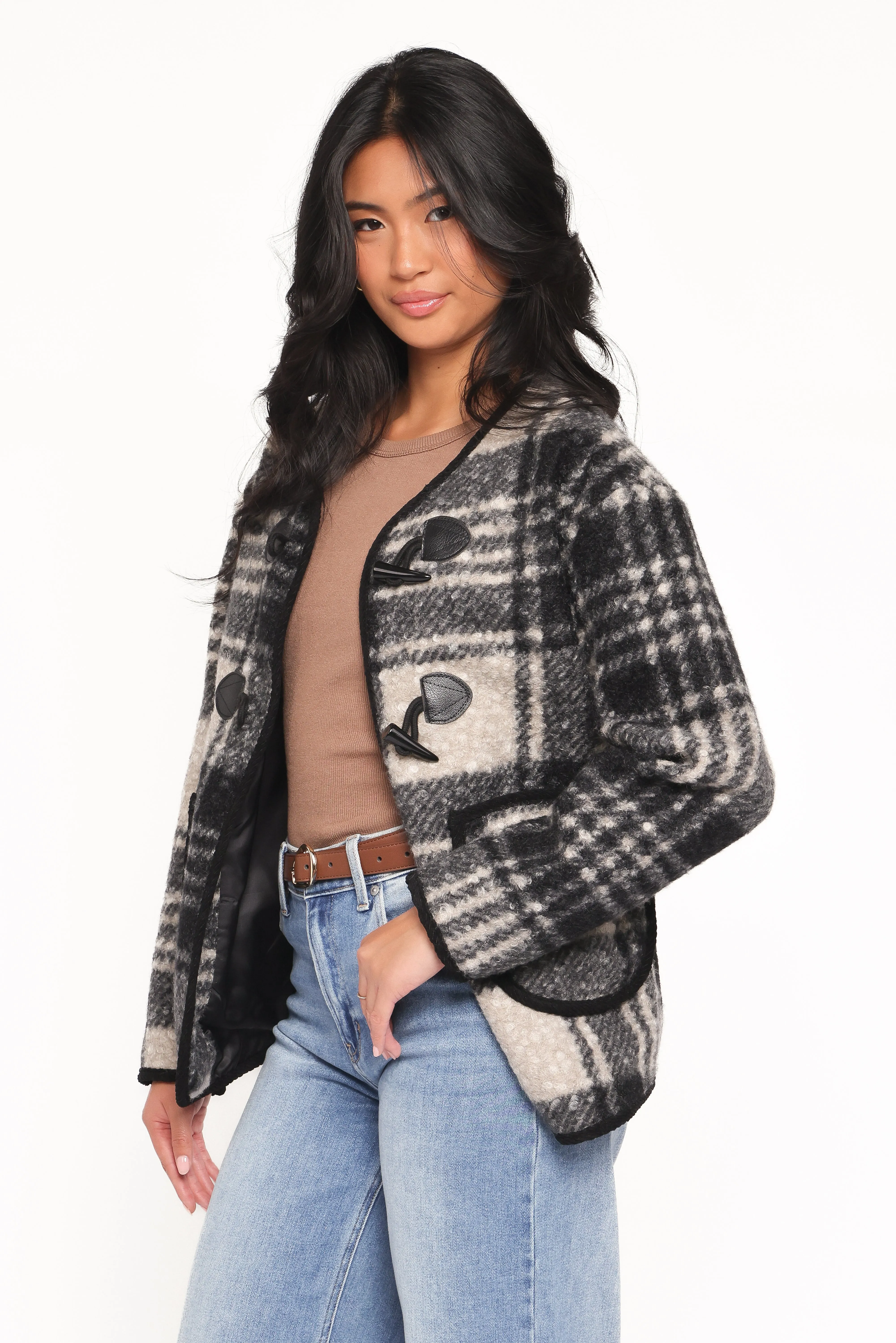Austin Plaid Jacket - Black sold by Petal & Pup product image thumbnail 3
