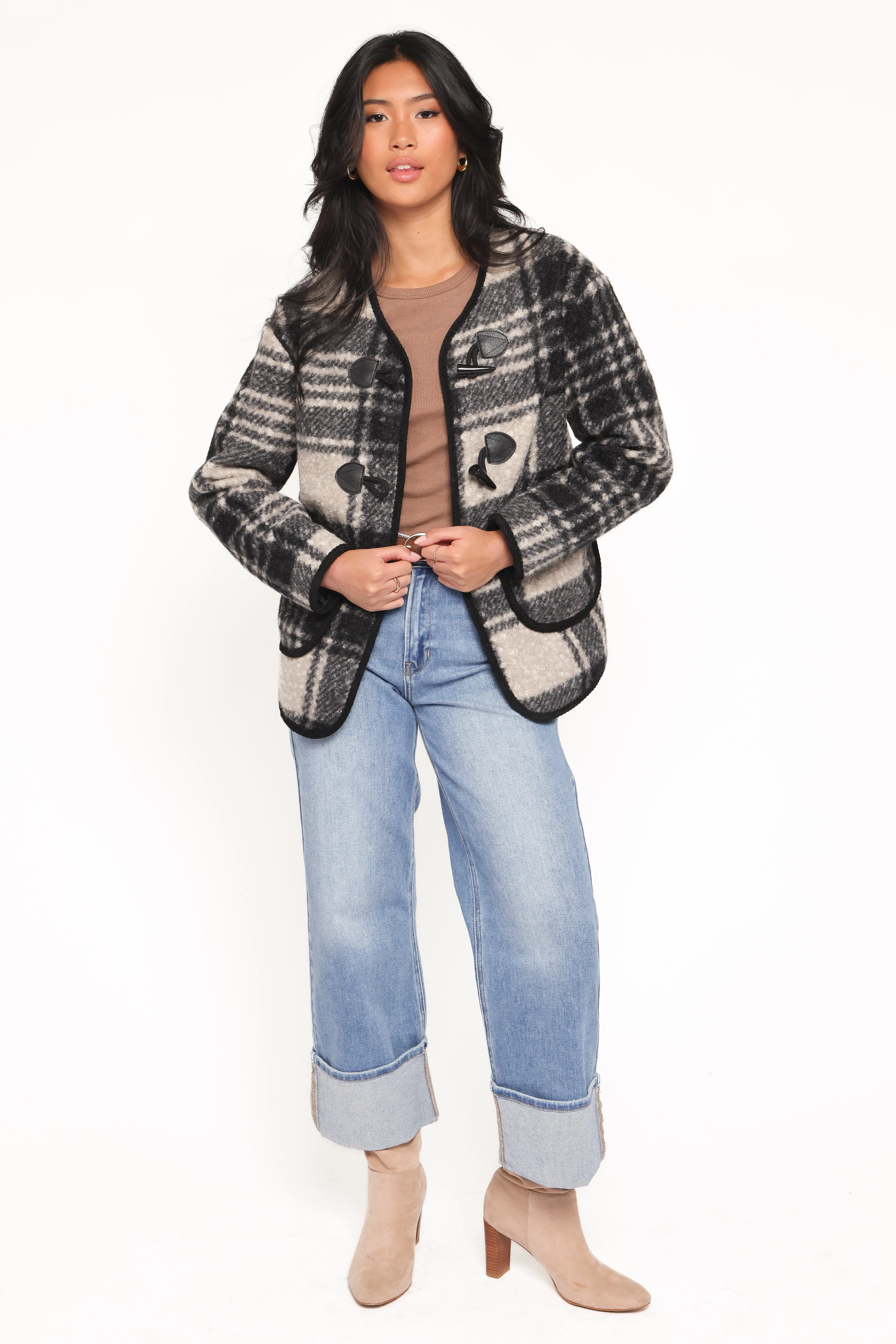 Austin Plaid Jacket - Black sold by Petal & Pup product image thumbnail 5