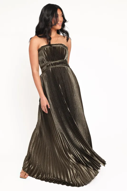 Angelique Strapless Maxi Dress - Olive sold by Petal & Pup
