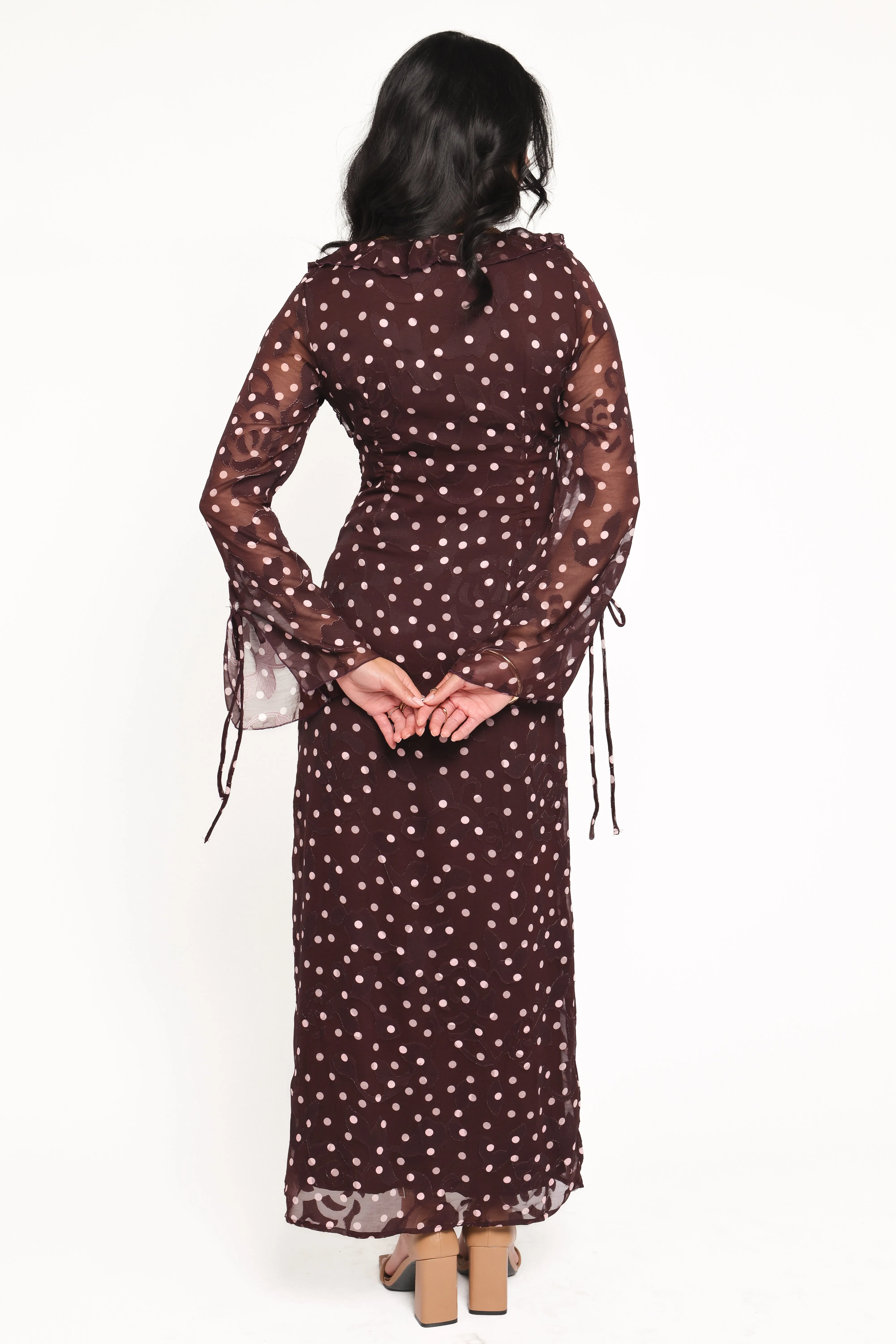 Delta Maxi Dress - Plum Polka Dot sold by Petal & Pup product image thumbnail 4