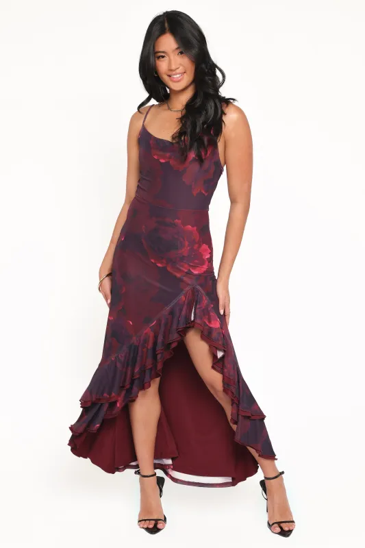 Carella Maxi Dress - Red Floral sold by Petal & Pup