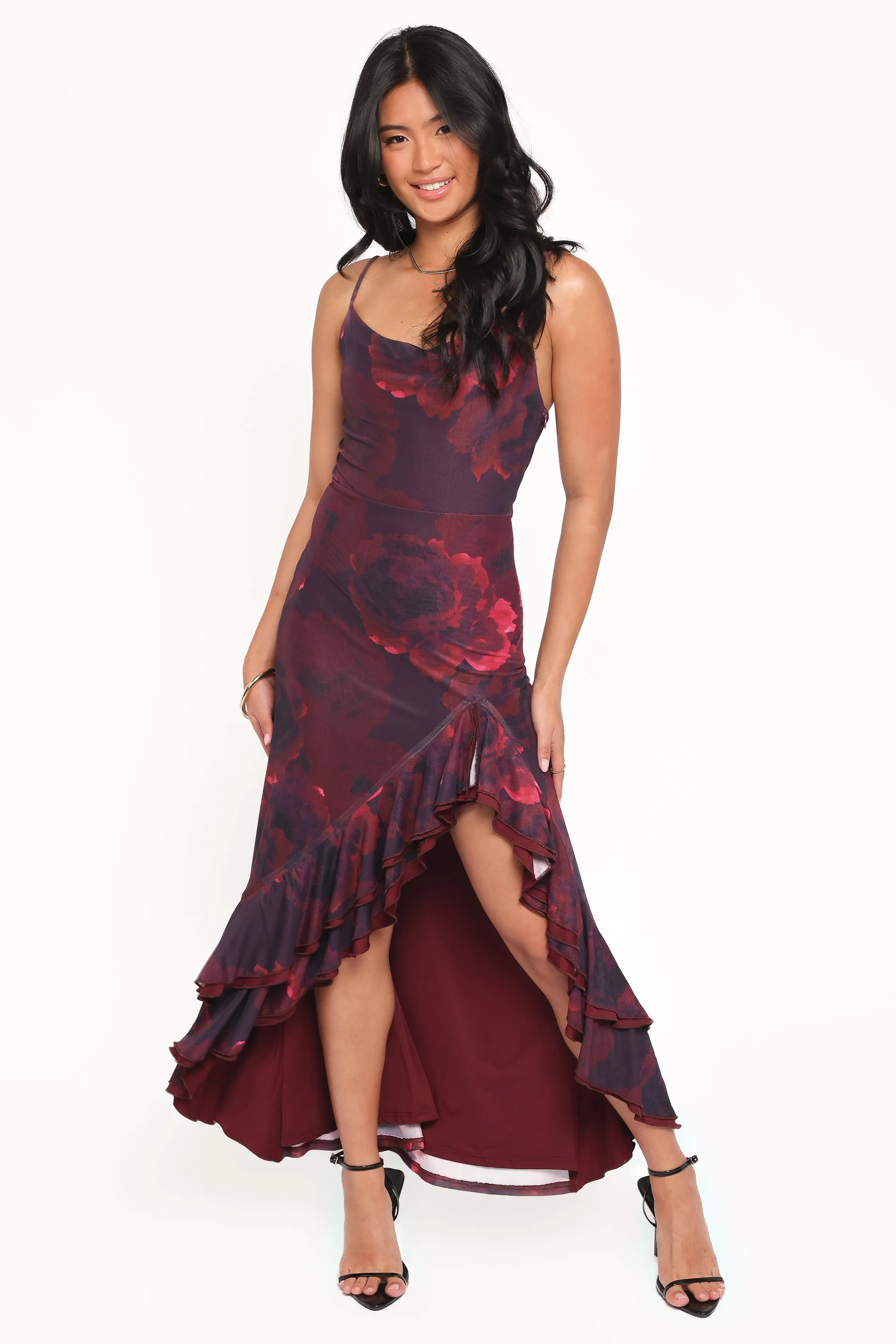 Carella Maxi Dress - Red Floral sold by Petal & Pup