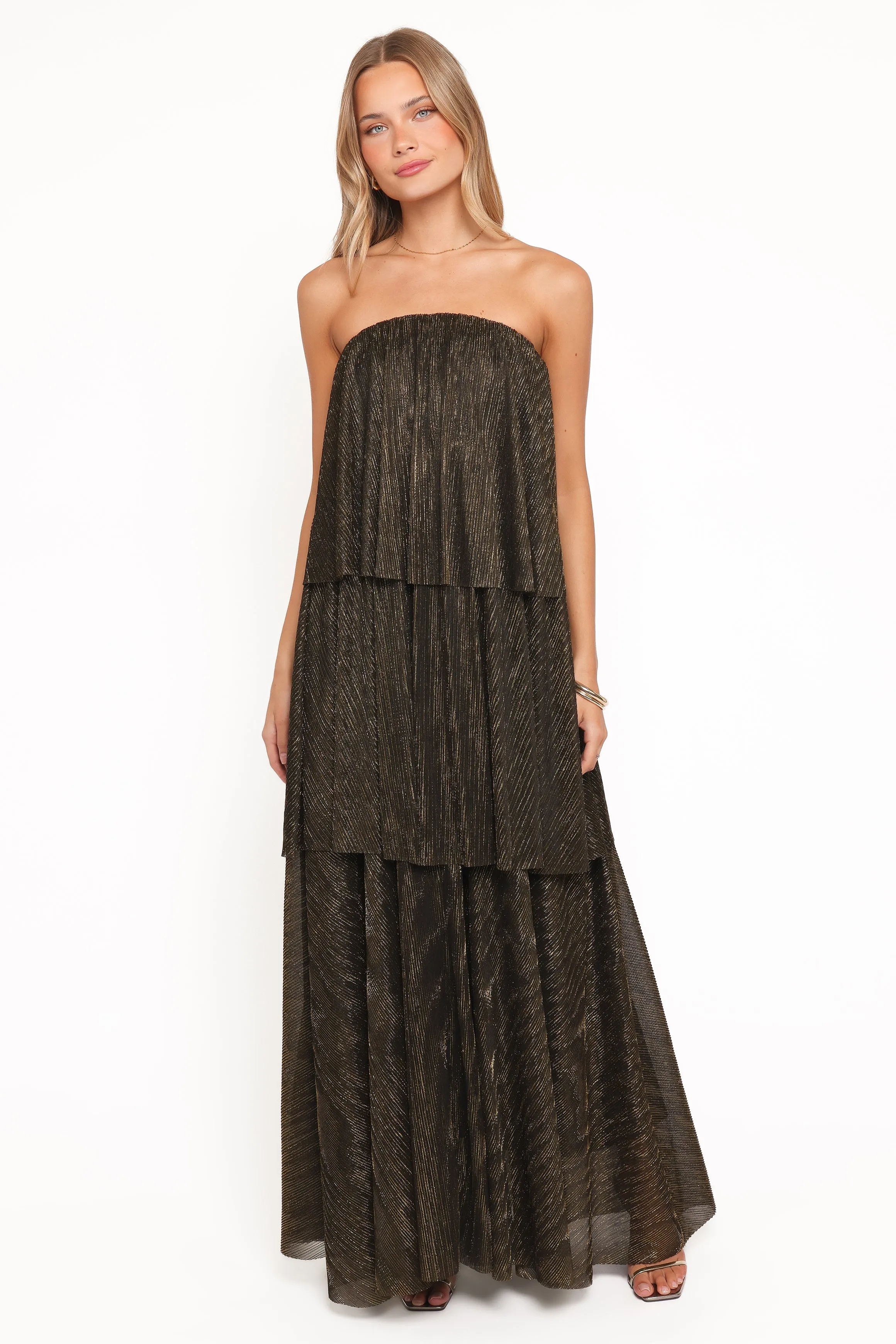 Bloom Strapless Maxi Dress - Black sold by Petal & Pup