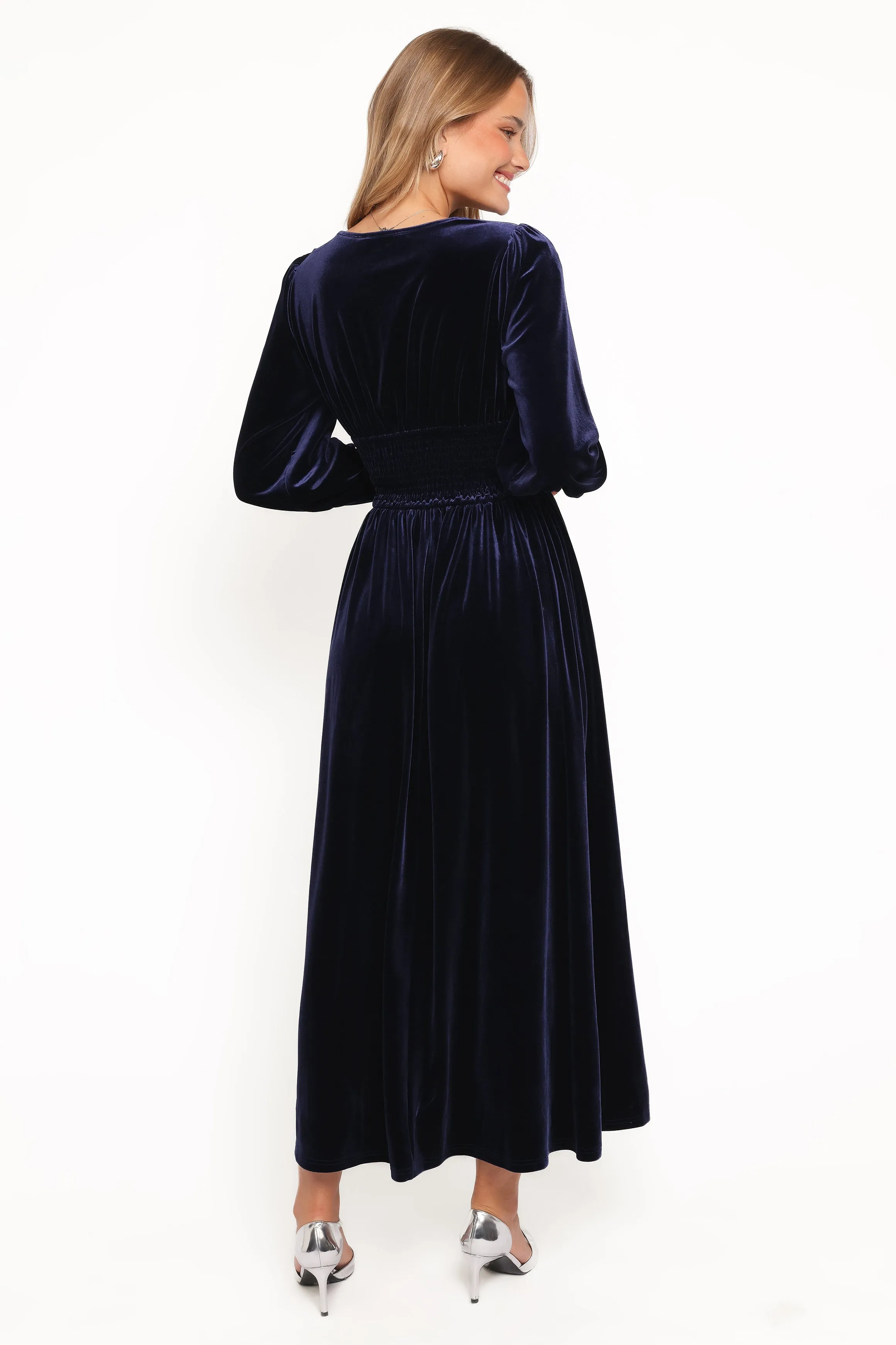 Cece Velvet Long Sleeve Maxi Dress - Midnight Blue sold by Petal & Pup product image thumbnail 4