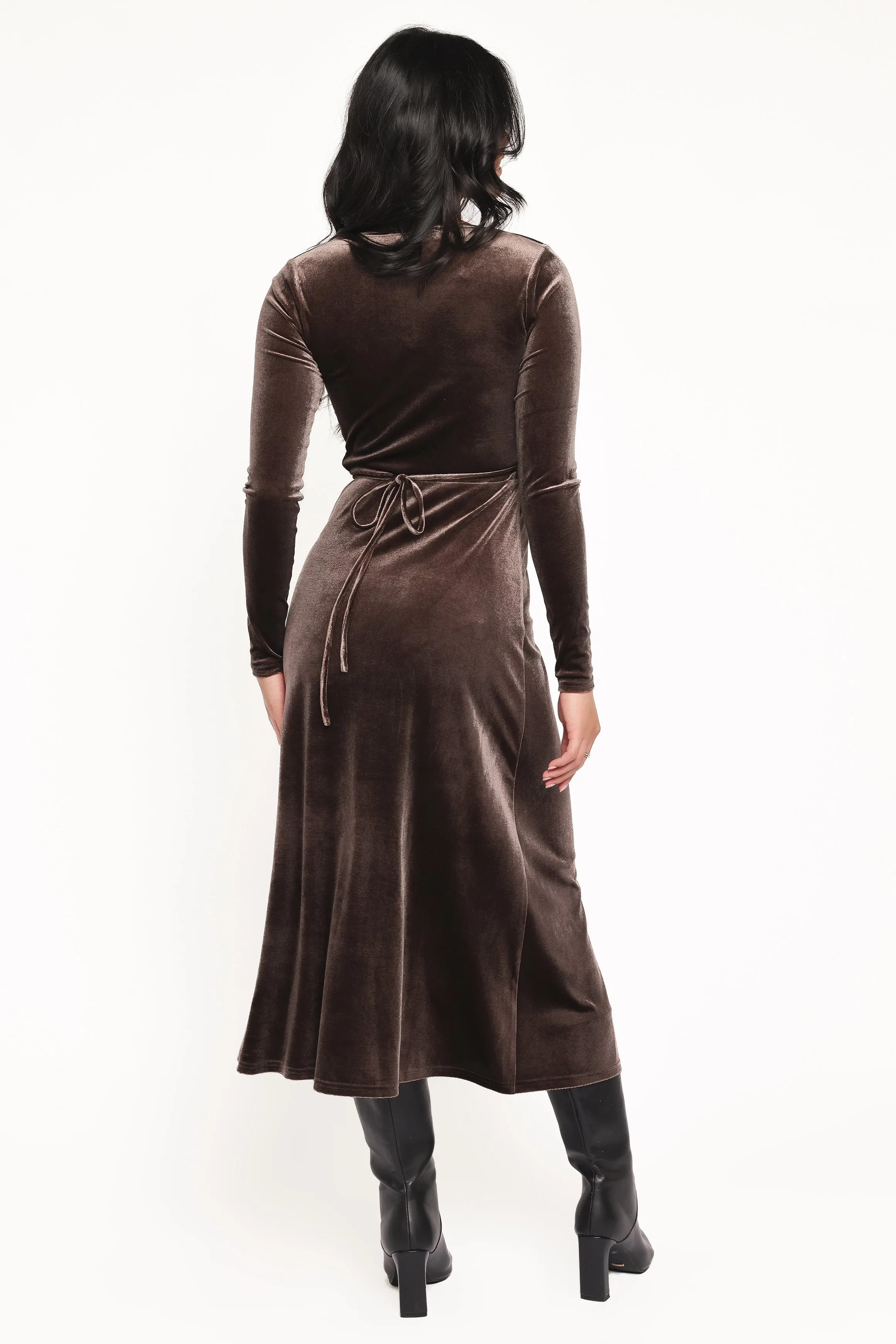 Darby Long Sleeve Midi Dress - Dark Brown sold by Petal & Pup product image thumbnail 3
