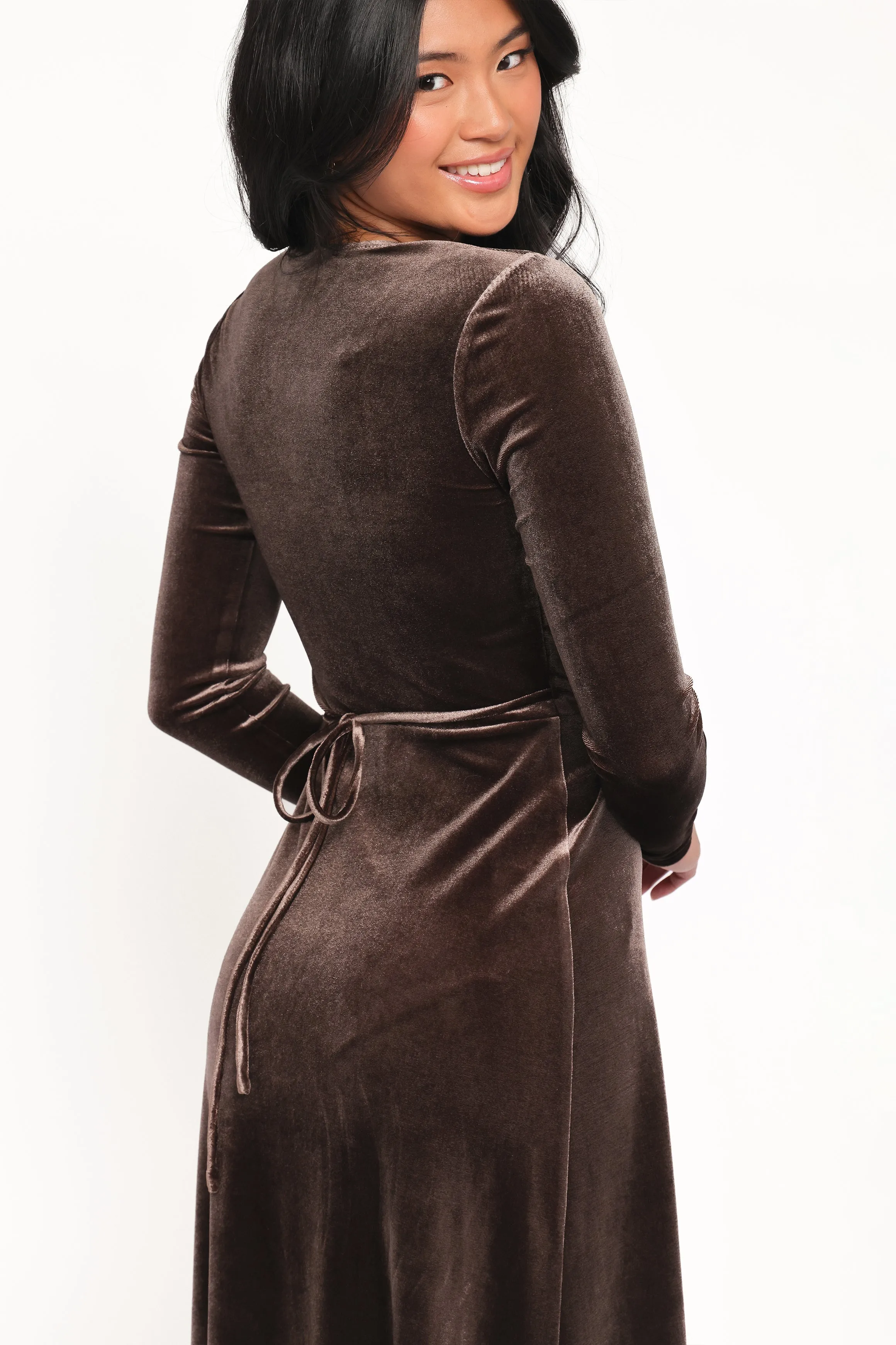 Darby Long Sleeve Midi Dress - Dark Brown sold by Petal & Pup product image thumbnail 4