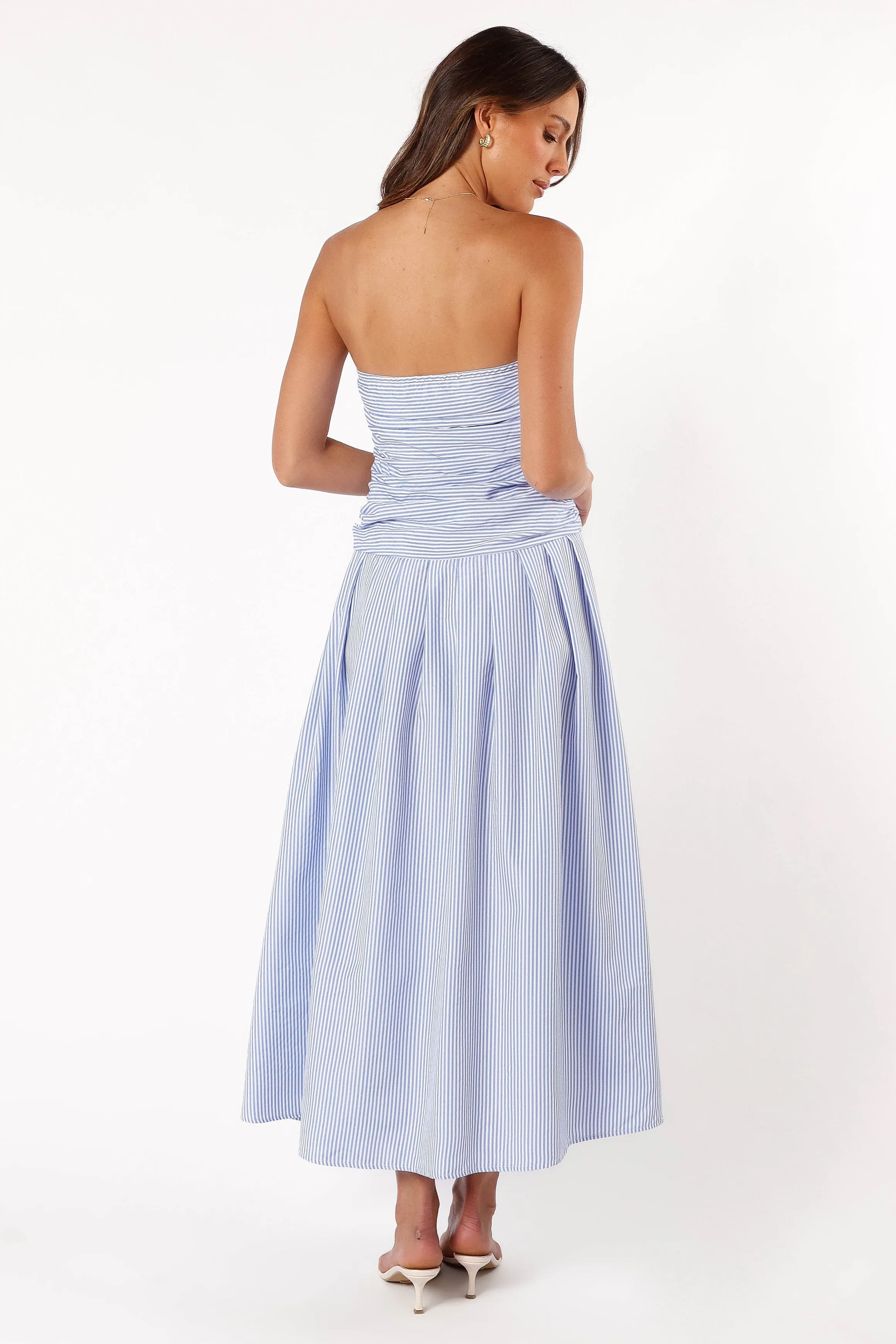 Avalee Strapless Maxi Dress - Blue Stripe sold by Petal & Pup product image thumbnail 5