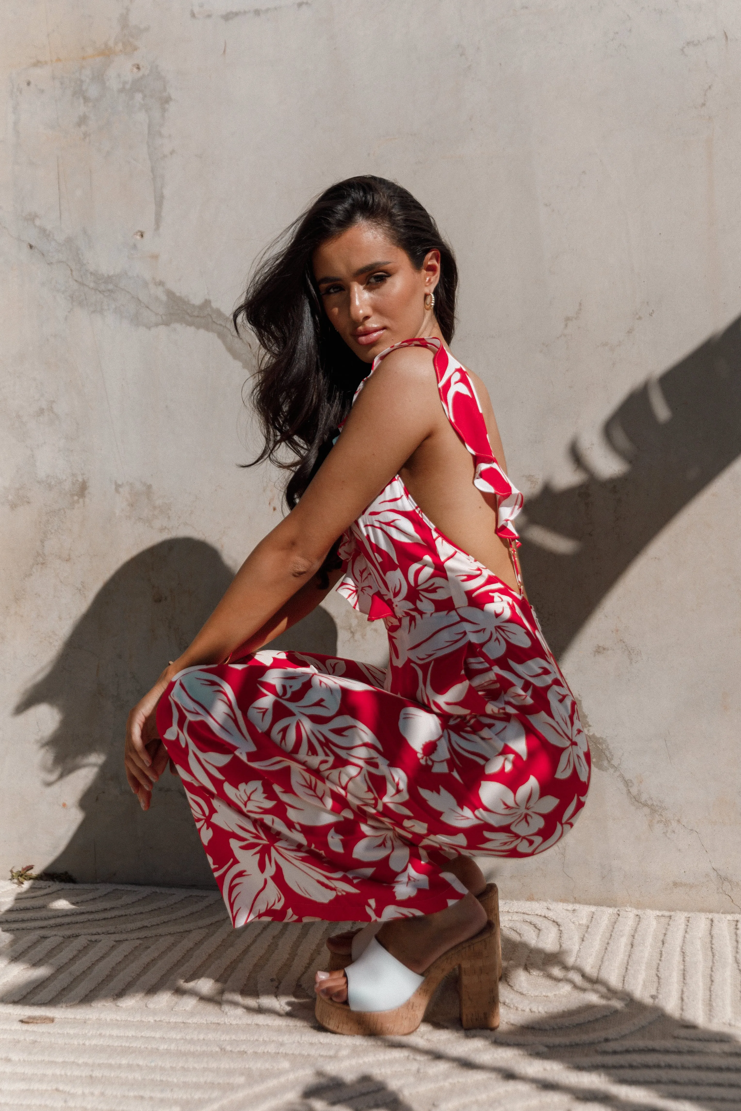 Parker Frill Jumpsuit - Red sold by Petal & Pup product image thumbnail 2