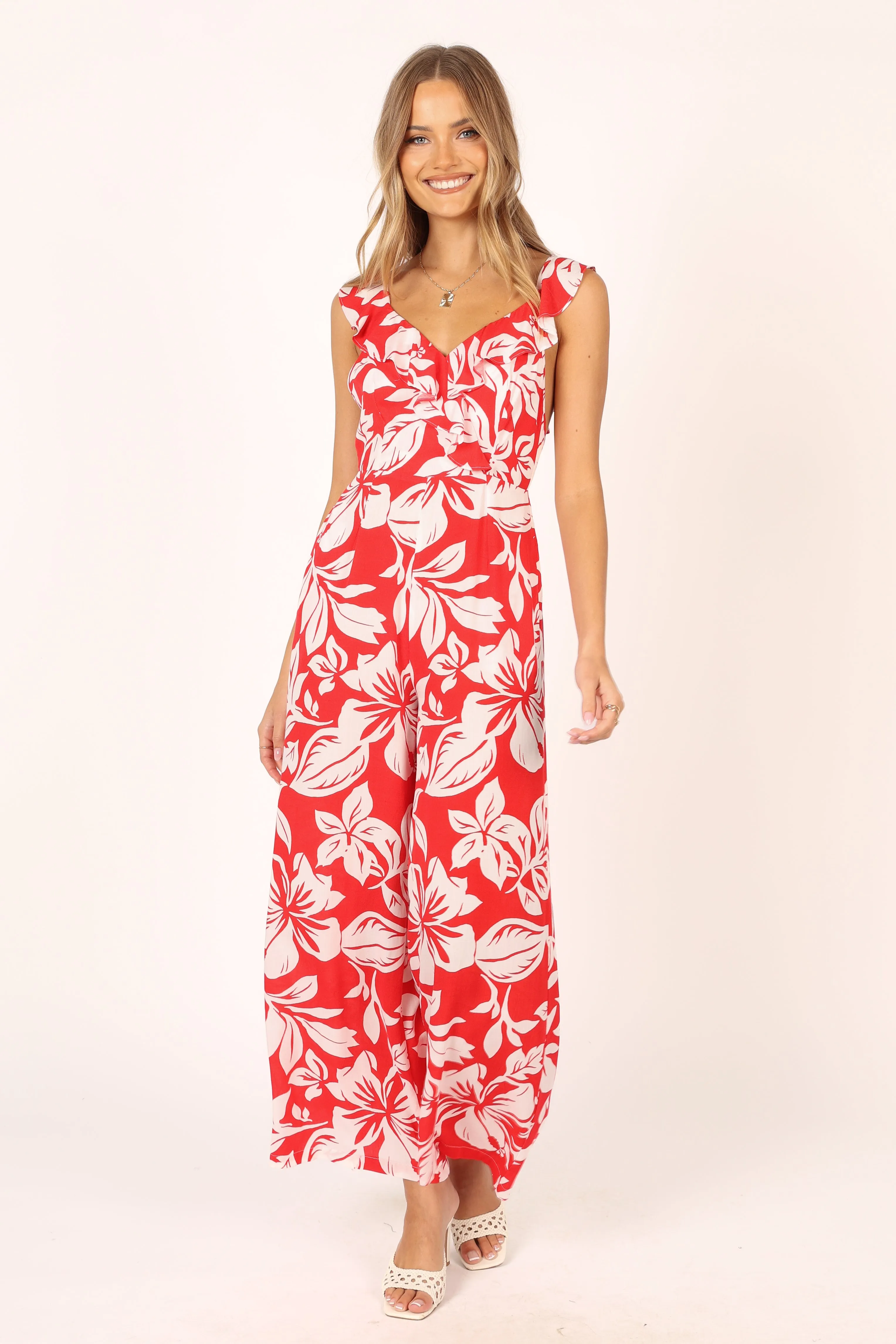 Parker Frill Jumpsuit - Red sold by Petal & Pup product image thumbnail 5