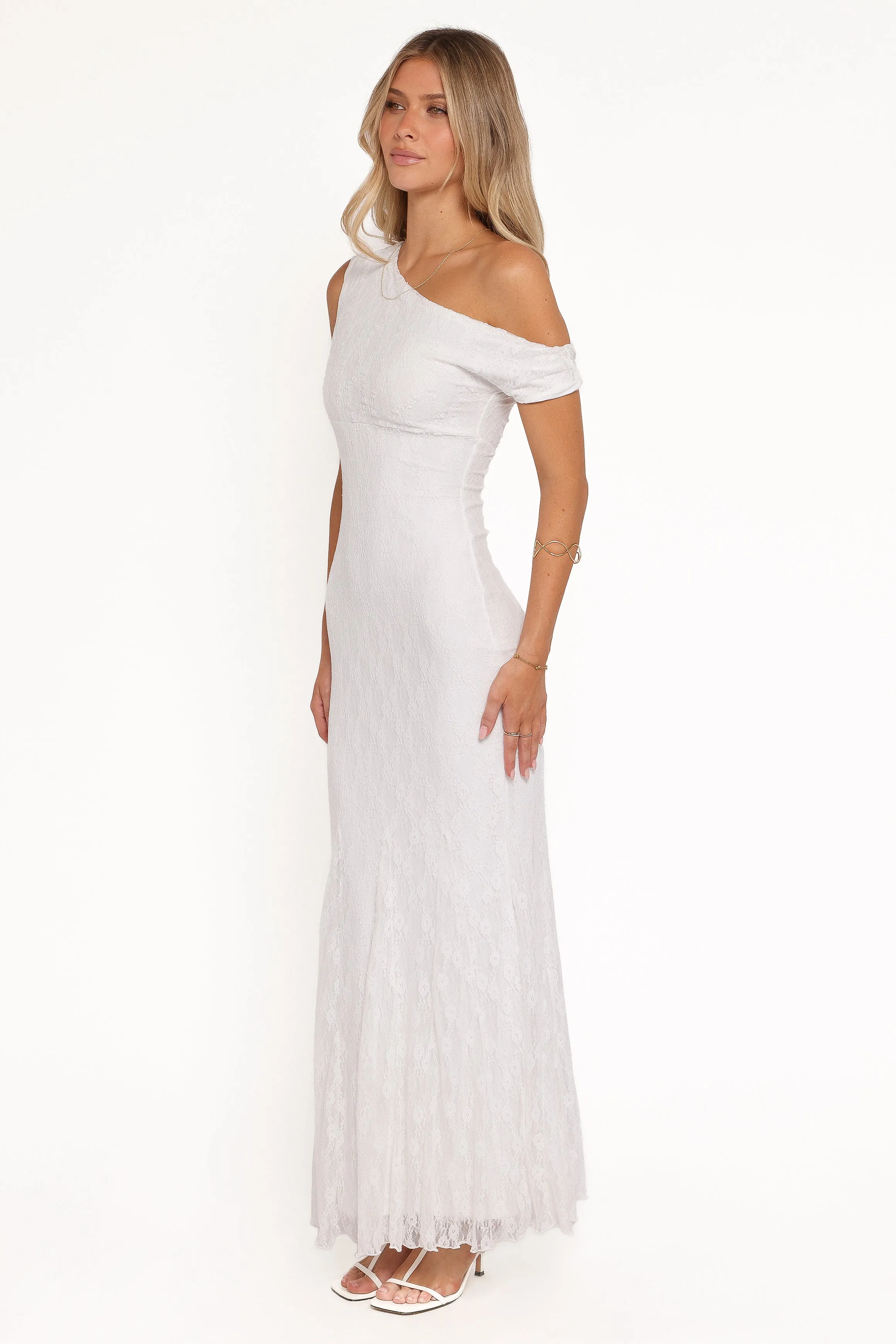 Evelon Off Shoulder Maxi Dress - White sold by Petal & Pup product image thumbnail 3
