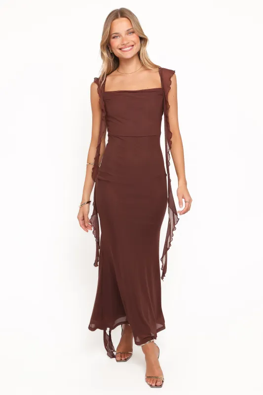 Chiara Maxi Dress - Brown sold by Petal & Pup
