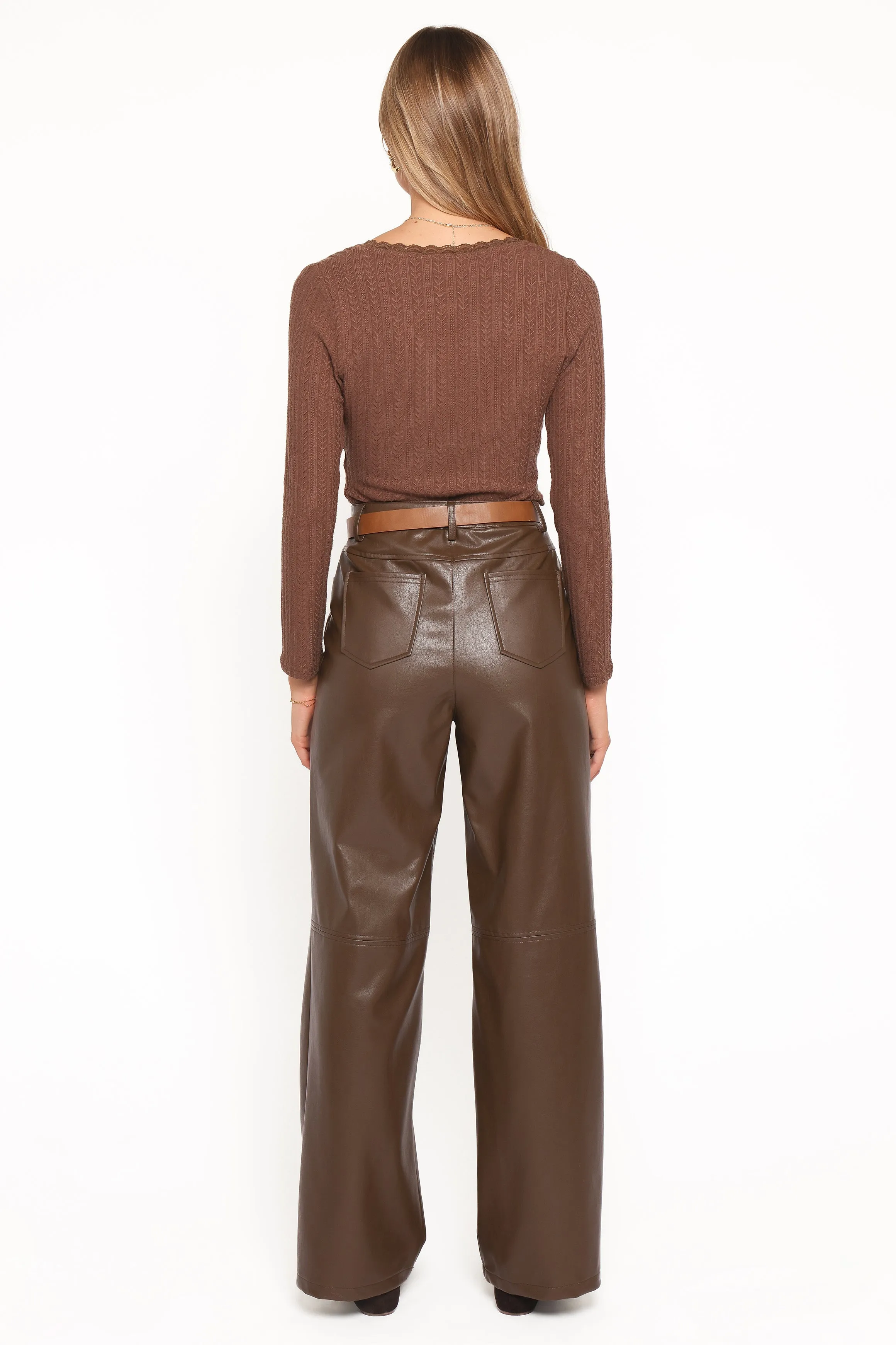 Emer Leather Pant - Chocolate Brown sold by Petal & Pup product image thumbnail 4