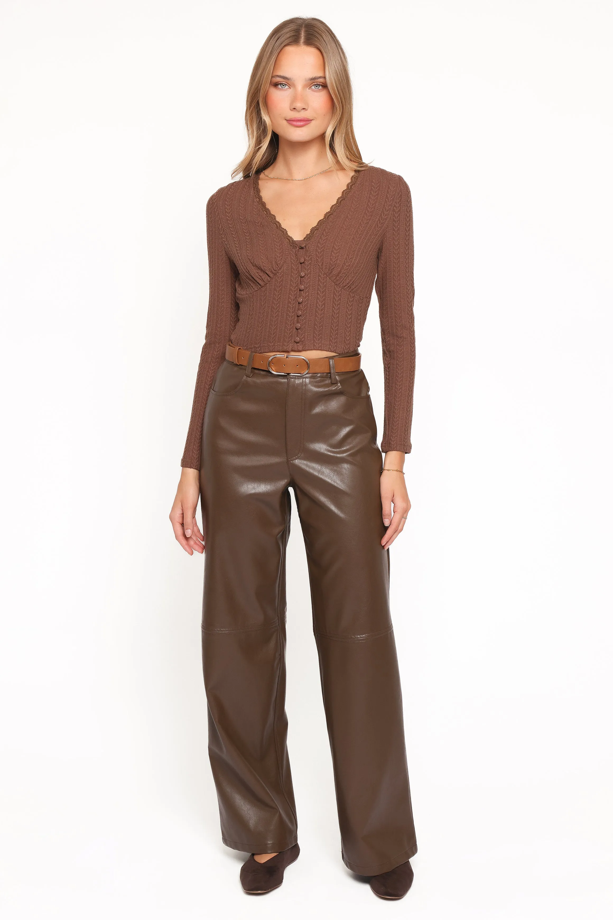 Emer Leather Pant - Chocolate Brown sold by Petal & Pup product image thumbnail 5