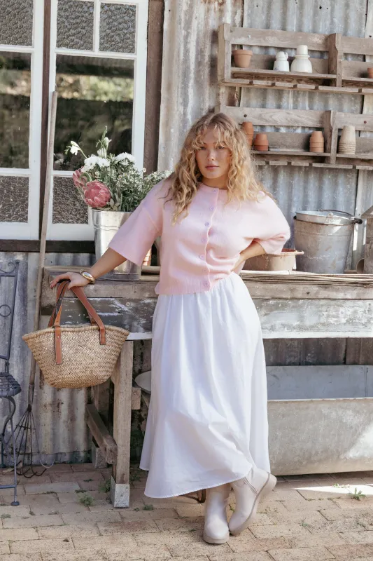 Oakley Midi Skirt - White sold by Petal & Pup