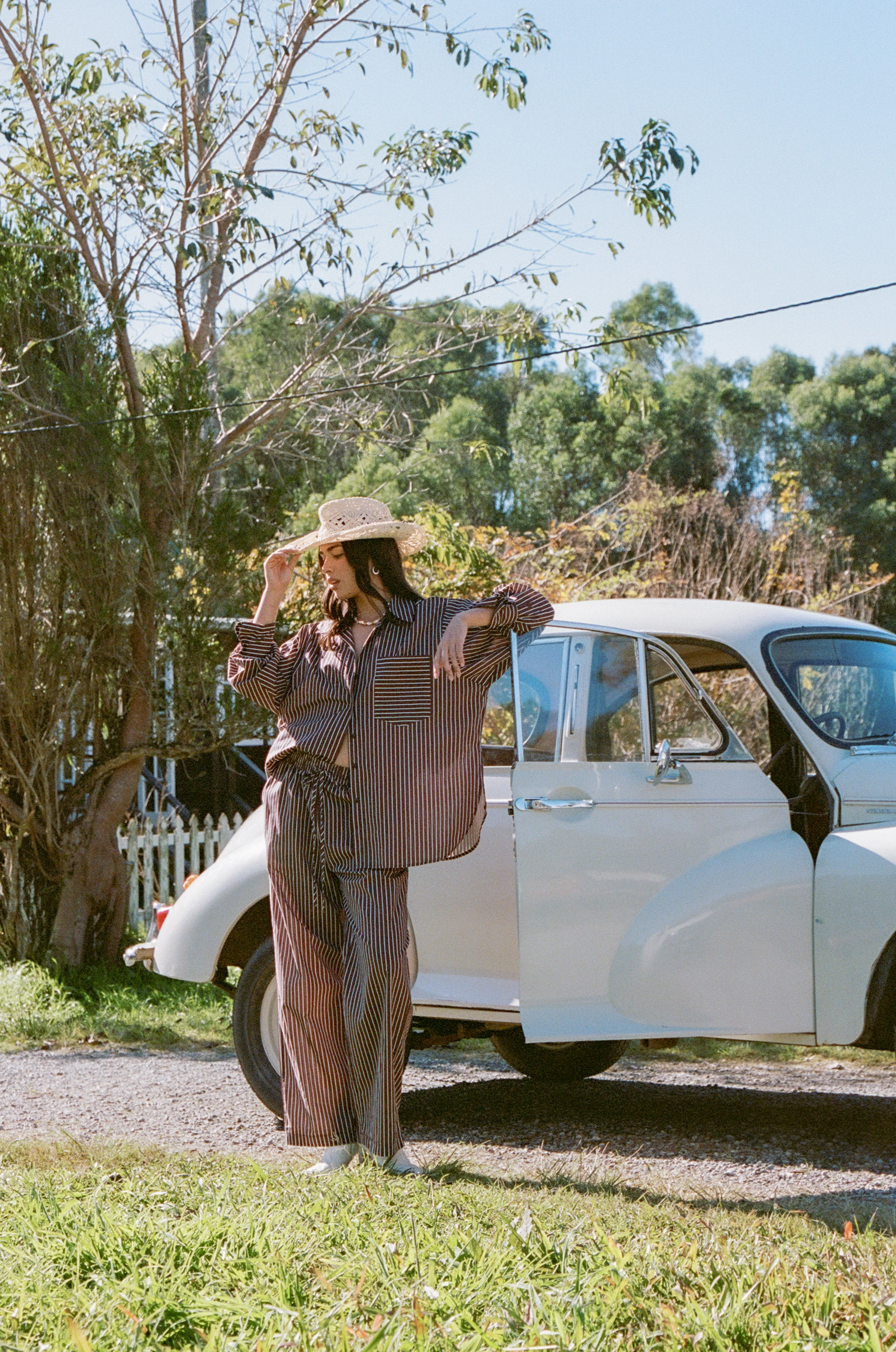 Darya Pants - Chocolate Stripe sold by Petal & Pup