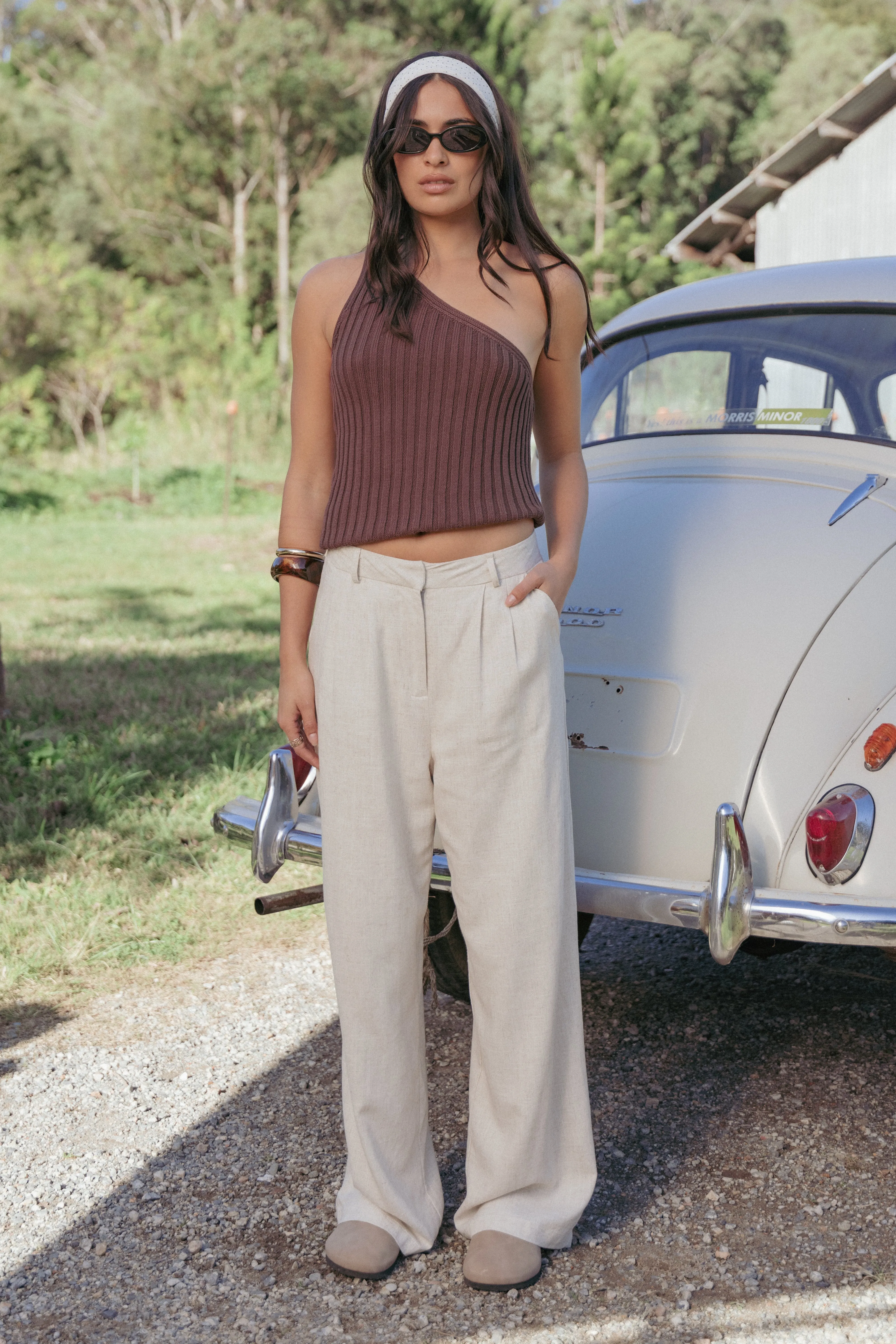 Dean Linen Pants - Beige sold by Petal & Pup