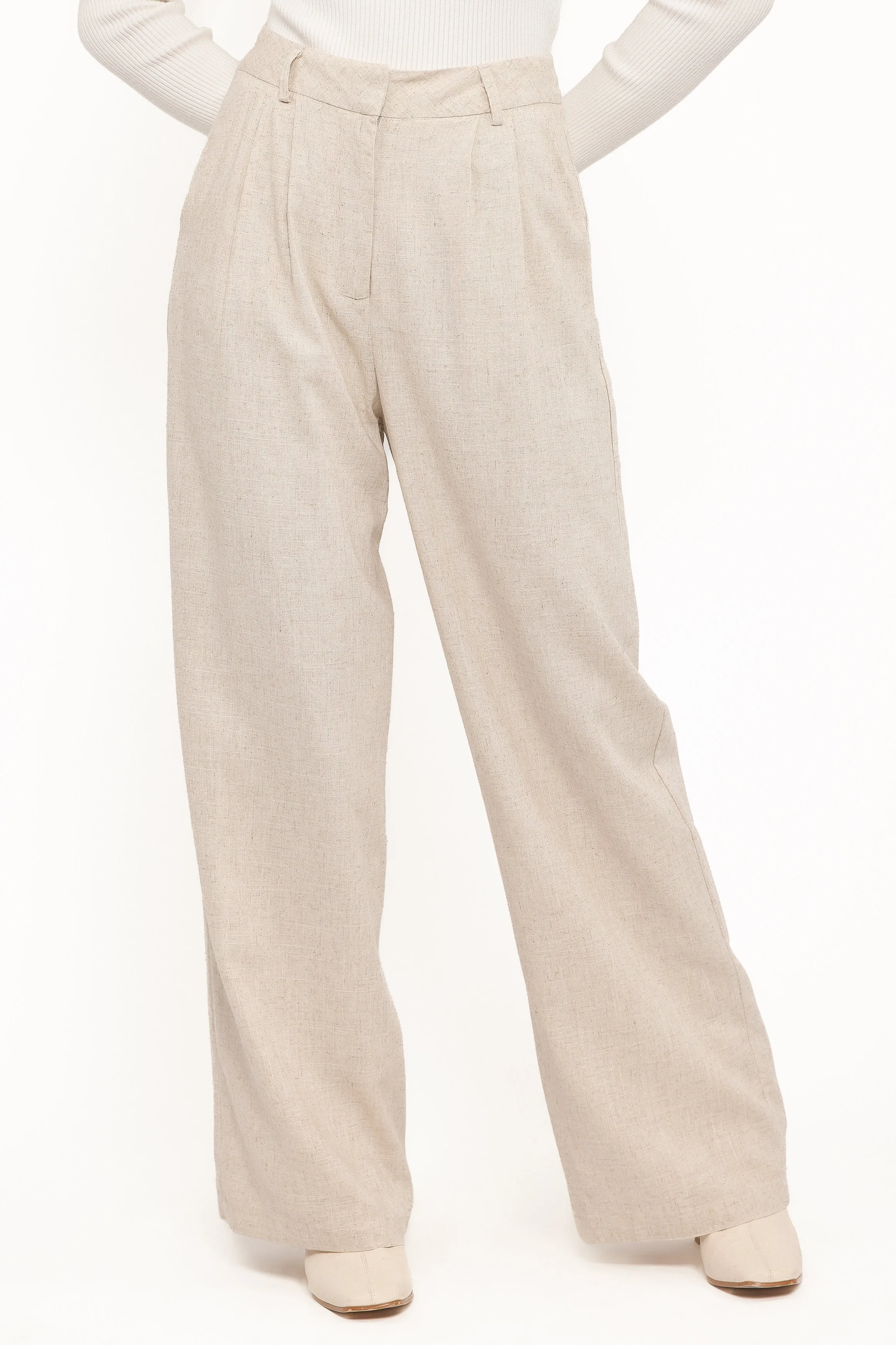 Dean Linen Pants - Beige sold by Petal & Pup product image thumbnail 3