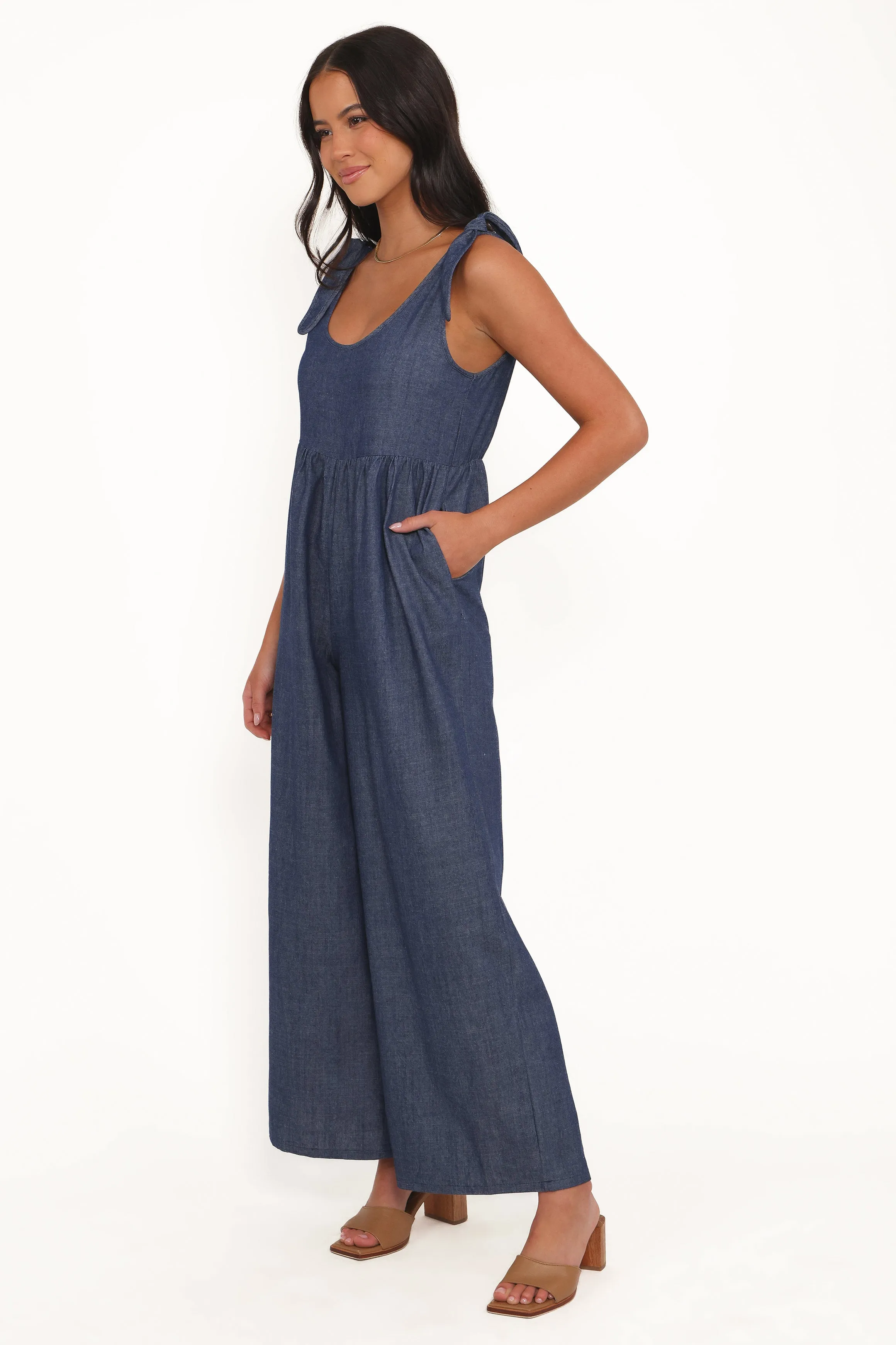 Ayla Chambray Jumpsuit - Denim sold by Petal & Pup product image thumbnail 4