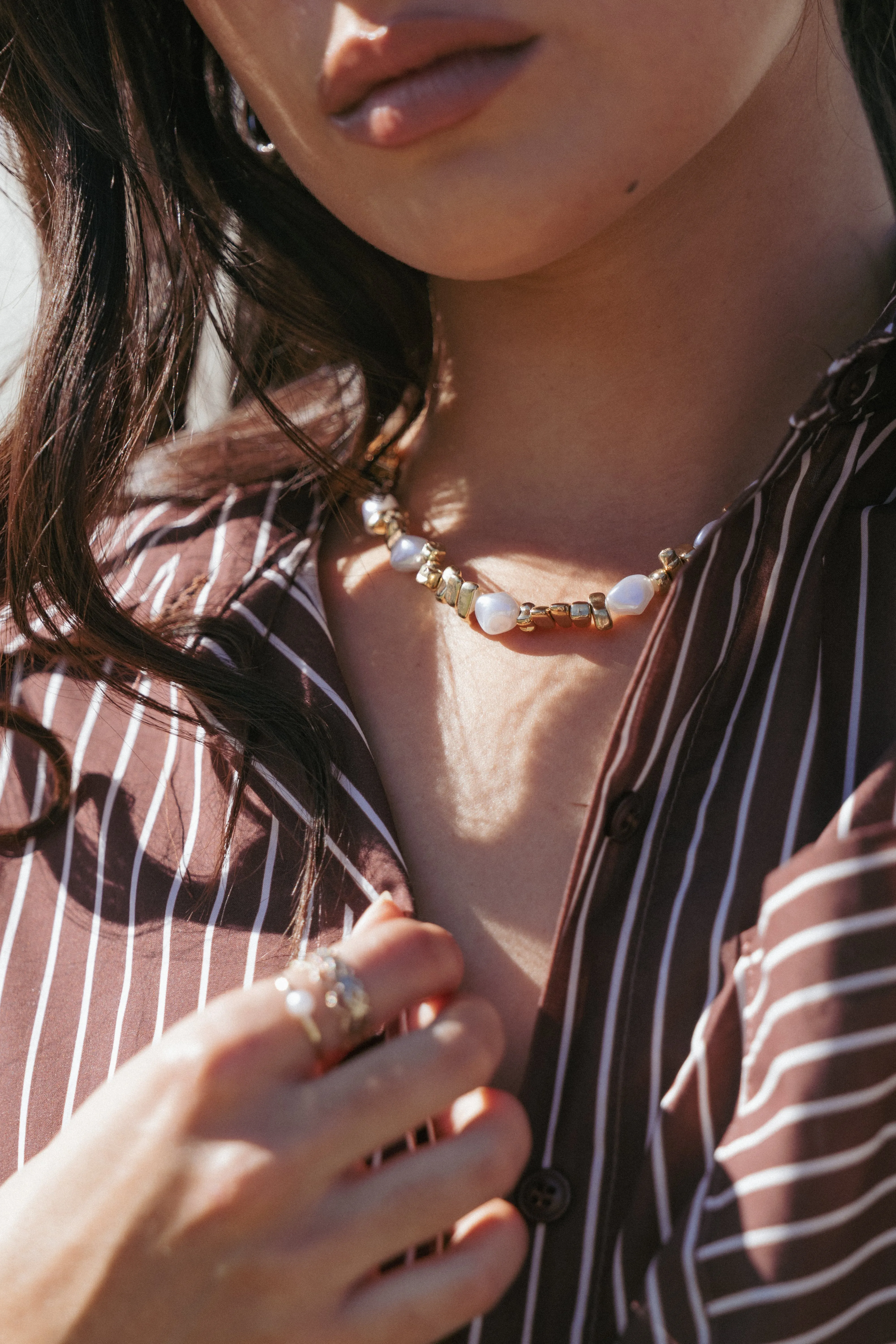 Aisling Necklace - Gold/Pearl sold by Petal & Pup product image thumbnail 4