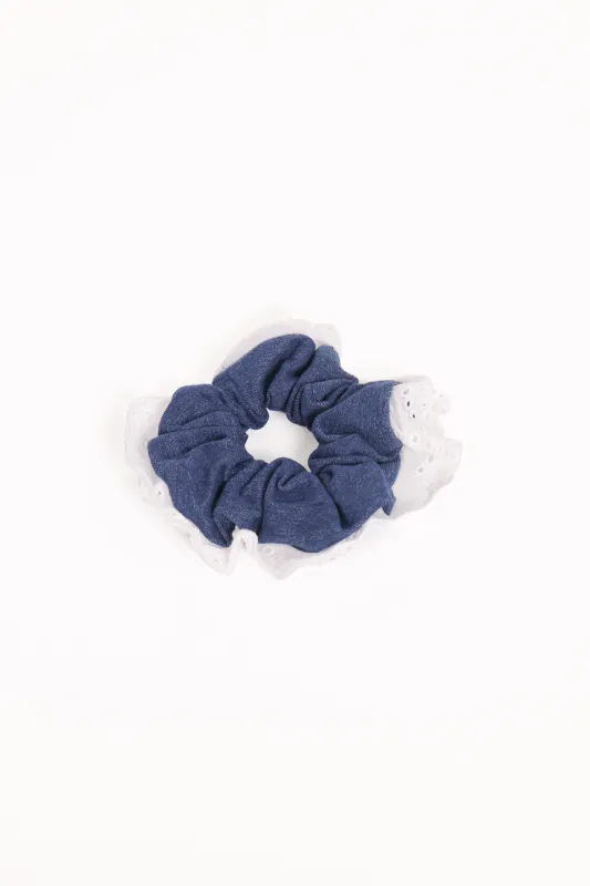Georgia Scrunchie - Dark Blue sold by Petal & Pup