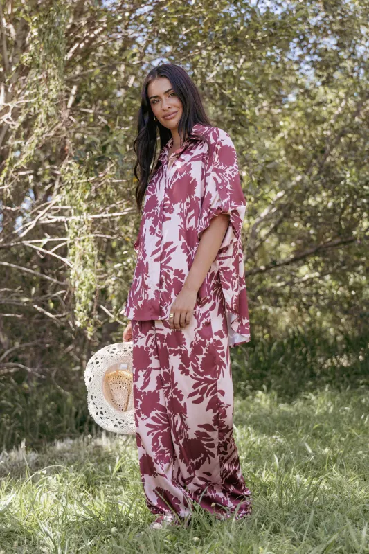 Elysia Pants - Pink Burgundy sold by Petal & Pup