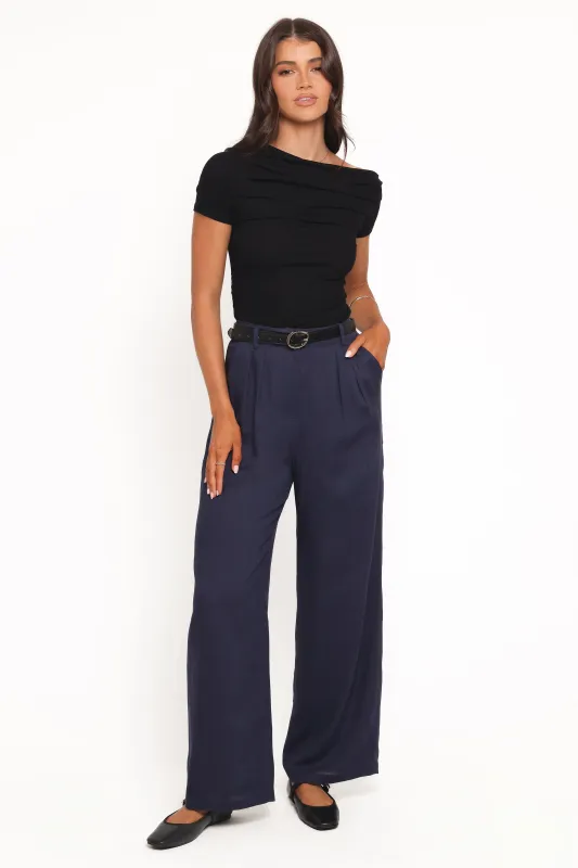Dean Linen Pants - Navy sold by Petal & Pup