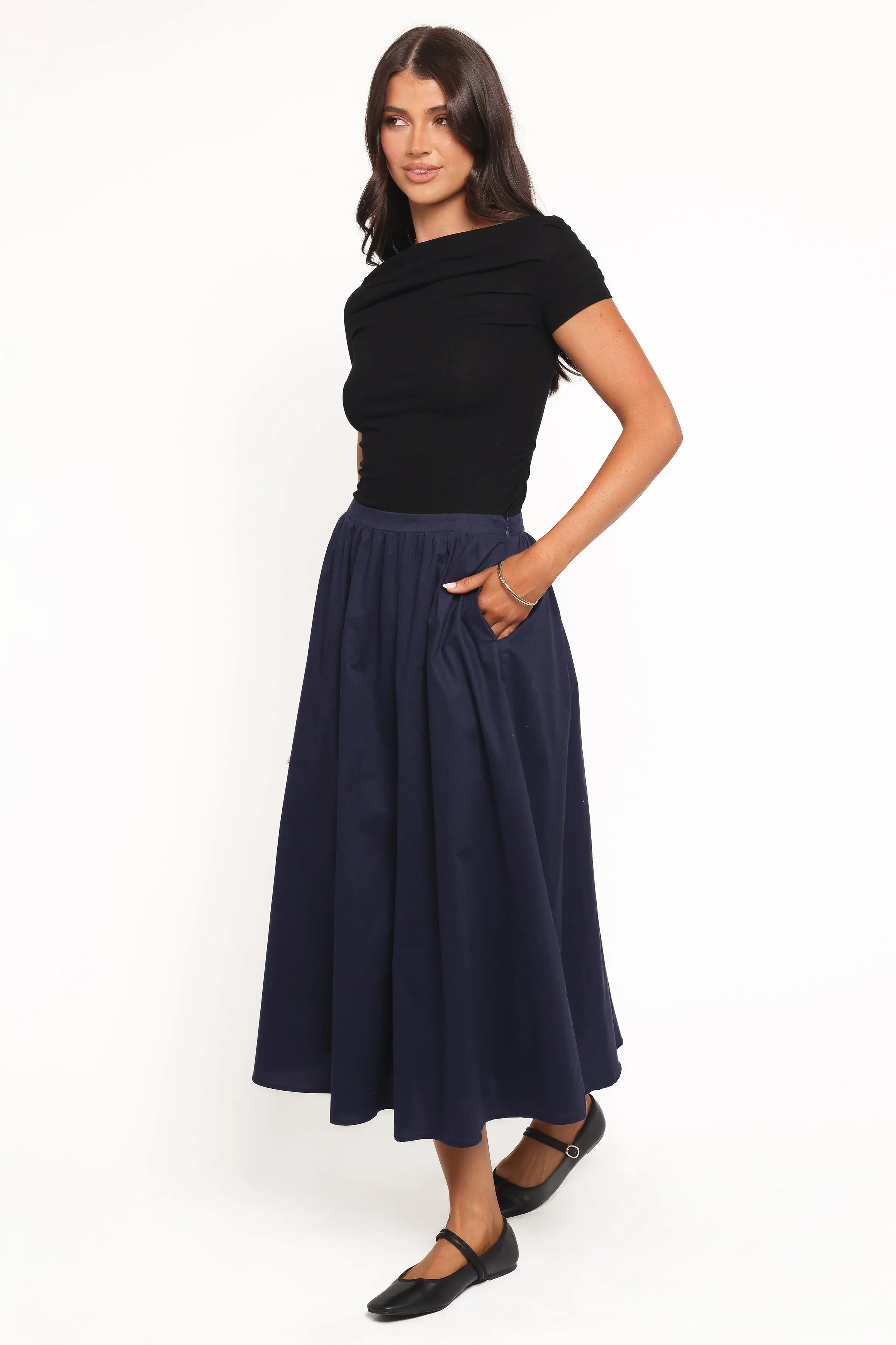 Oakley Midi Skirt - Navy sold by Petal & Pup product image thumbnail 3