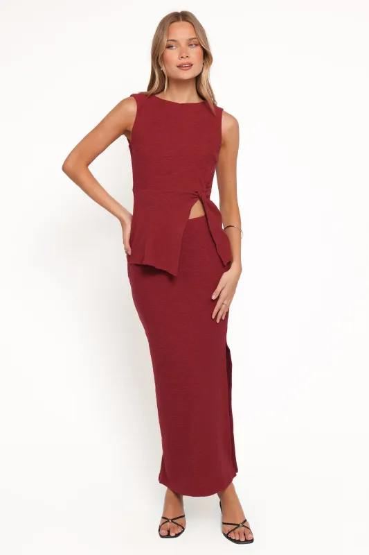 Beatrice Maxi Skirt Set - Berry sold by Petal & Pup