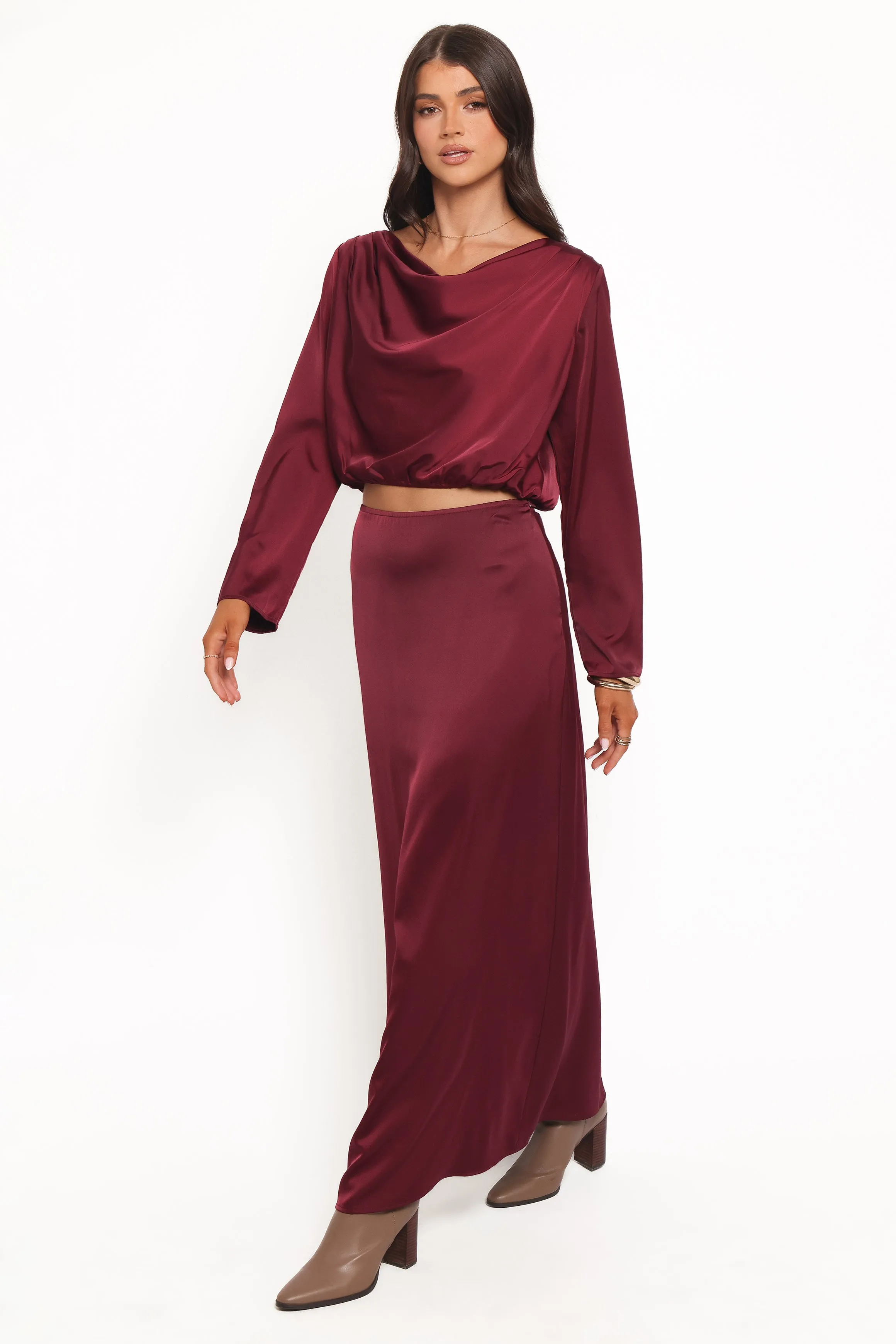 Catherine Skirt Set - Burgundy sold by Petal & Pup product image thumbnail 4