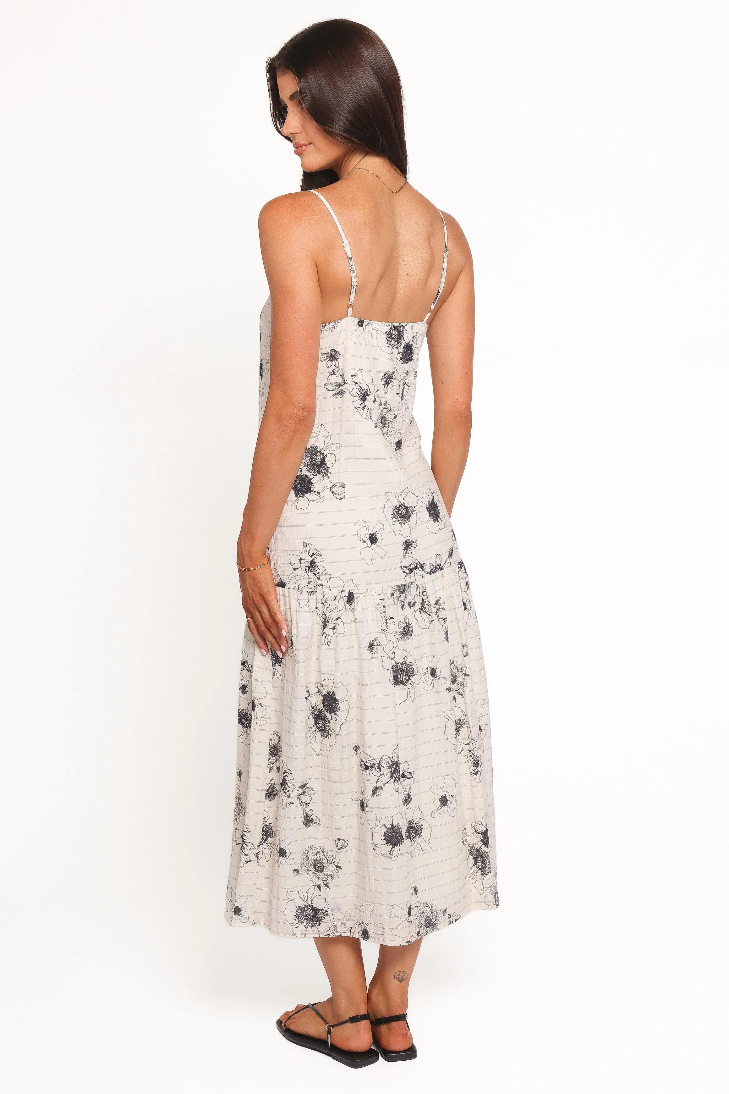 Martine Maxi Dress - Black/Ivory Floral sold by Petal & Pup product image thumbnail 4
