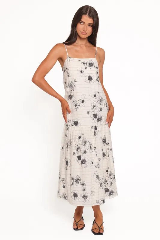 Martine Maxi Dress - Black/Ivory Floral sold by Petal & Pup