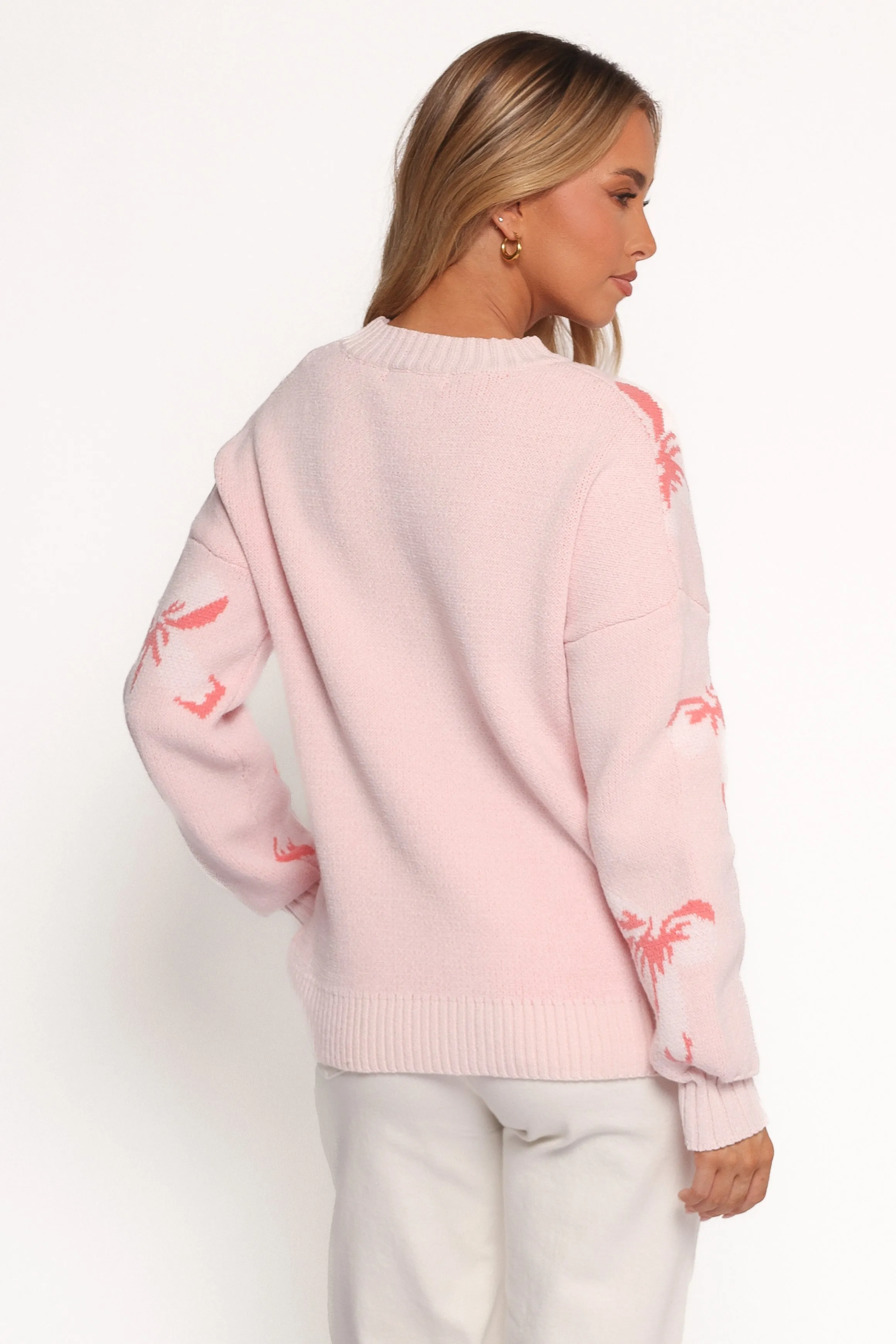 Carrington Bow Print Knit Sweater - Pink sold by Petal & Pup product image thumbnail 3