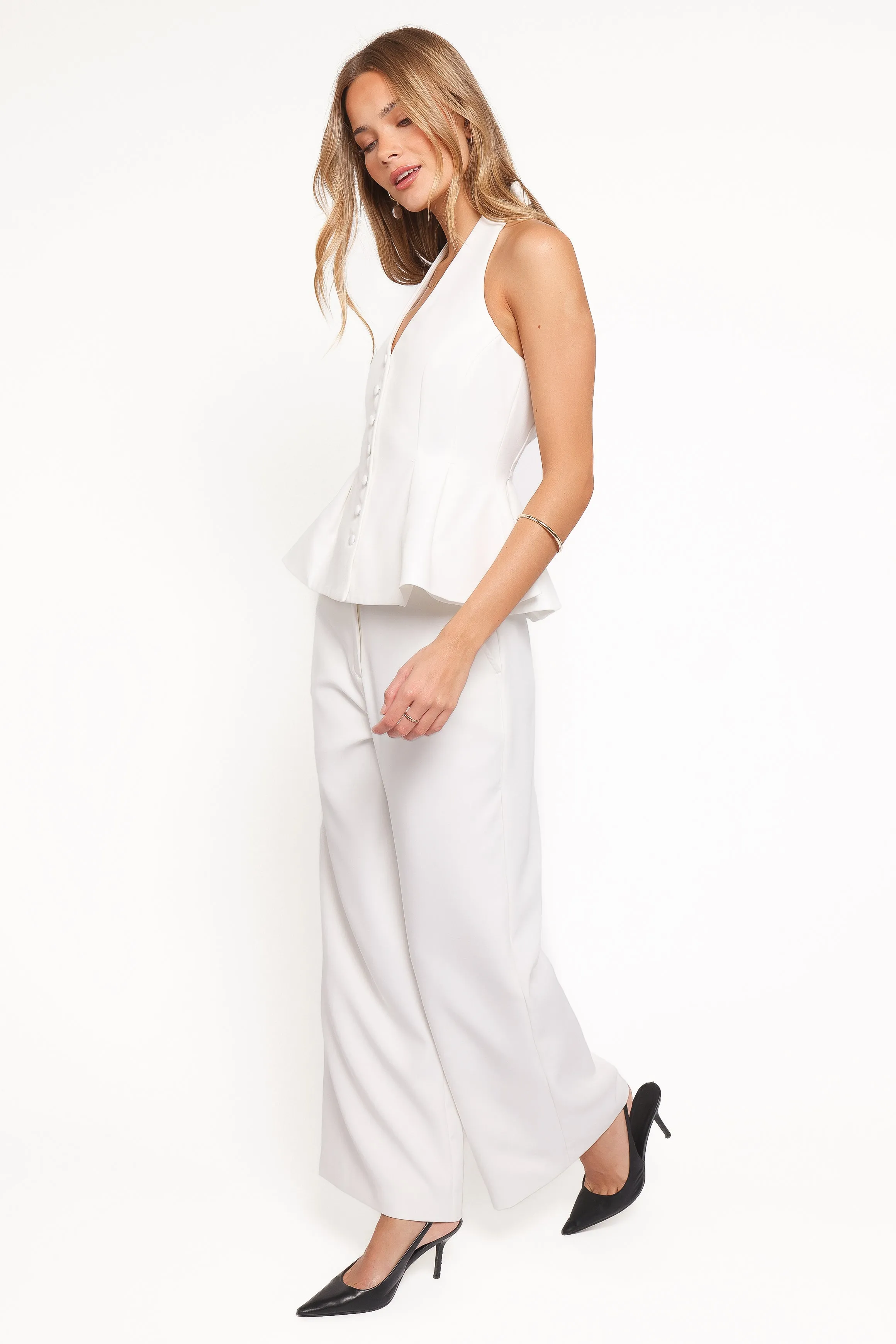Odelia Halter Vest Pant Set - White sold by Petal & Pup product image thumbnail 4