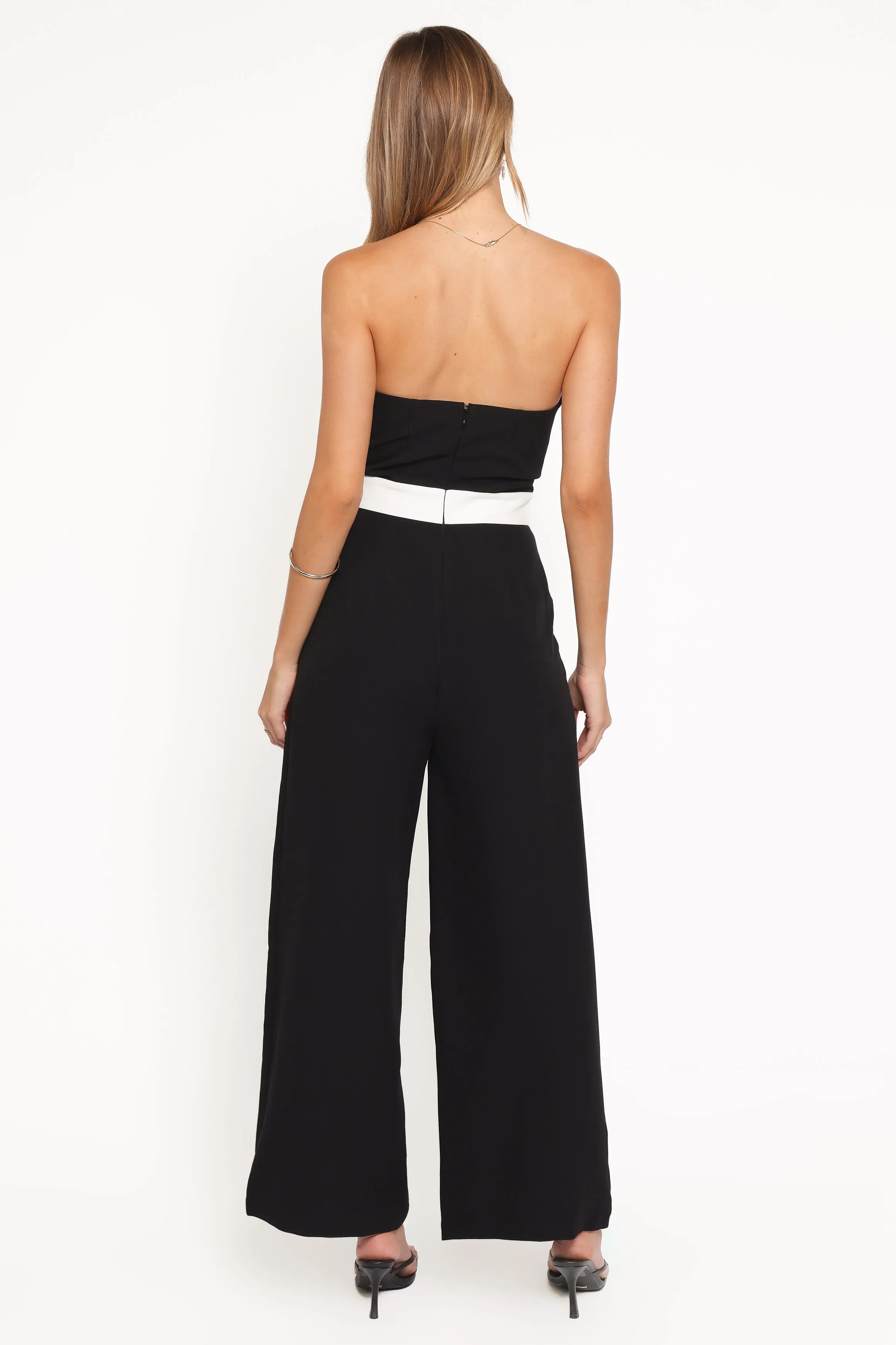 Elaria Scalloped Belted Jumpsuit - Black sold by Petal & Pup product image thumbnail 5