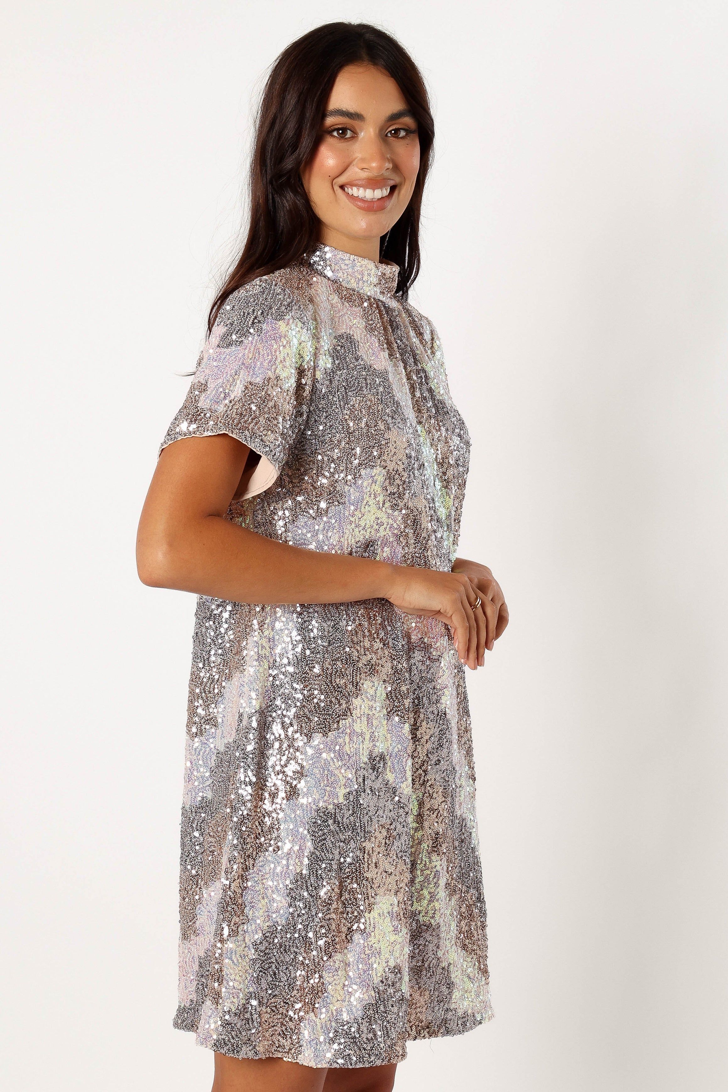 Taylor Mini Dress - Champagne Multi sold by Petal & Pup product image thumbnail 5