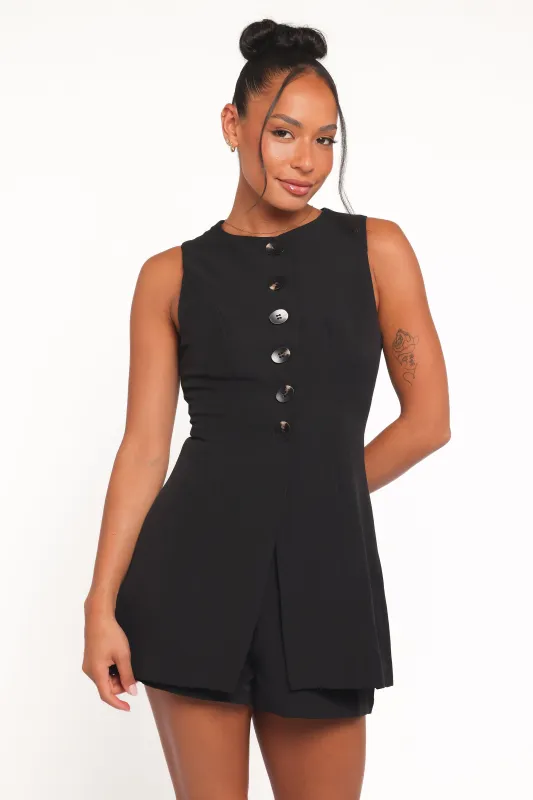 Amanda Vest Top - Black sold by Petal & Pup