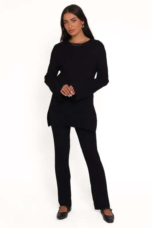 Silvie Long Sleeve Knitted Set - Black sold by Petal & Pup