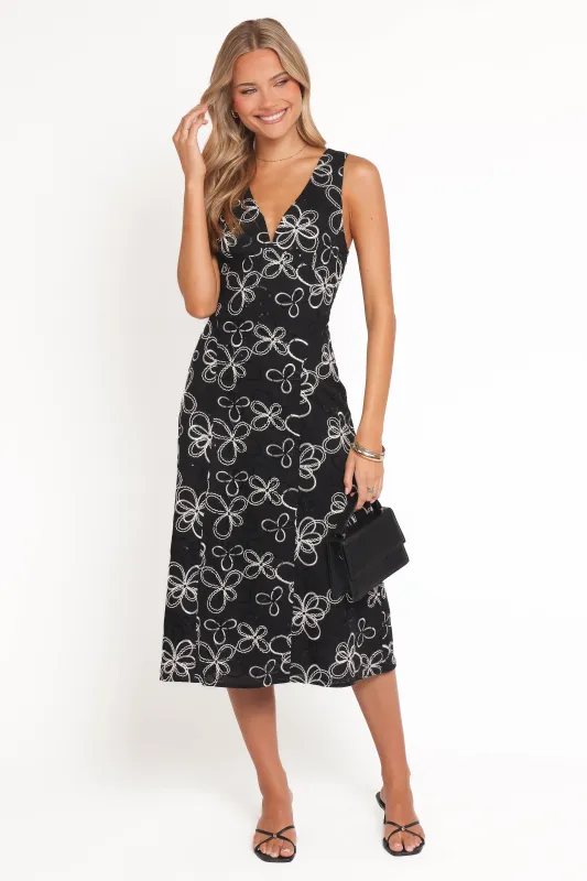 Loven Midi Dress - Black/White sold by Petal & Pup