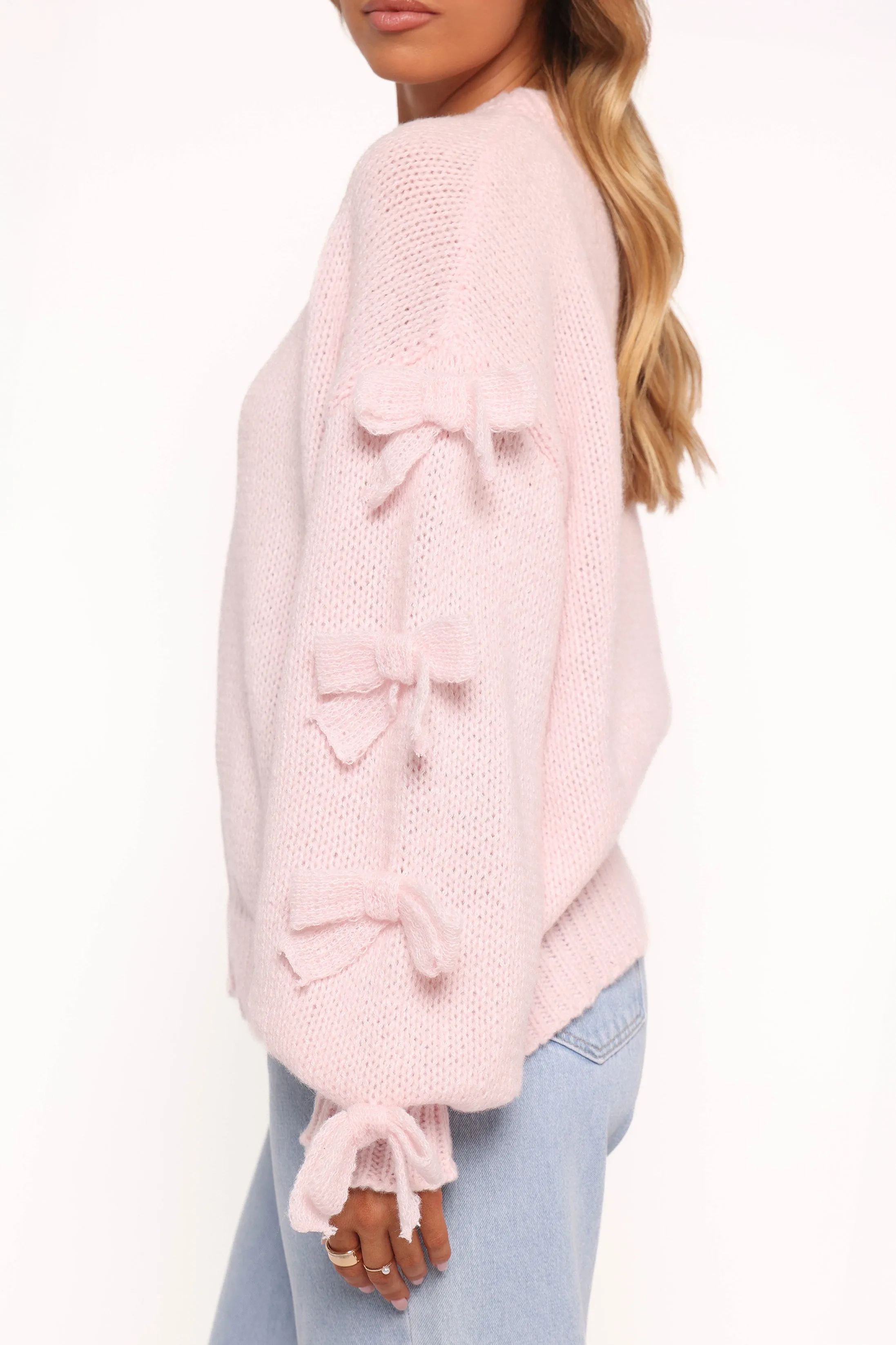 Lover Tie Sleeve Knit Sweater - Pink sold by Petal & Pup product image thumbnail 4