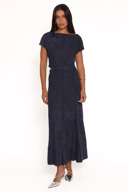 Aria Maxi Skirt Set - Denim Blue sold by Petal & Pup