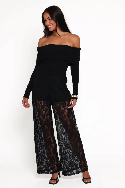 Alina Lace Pant Set - Black sold by Petal & Pup