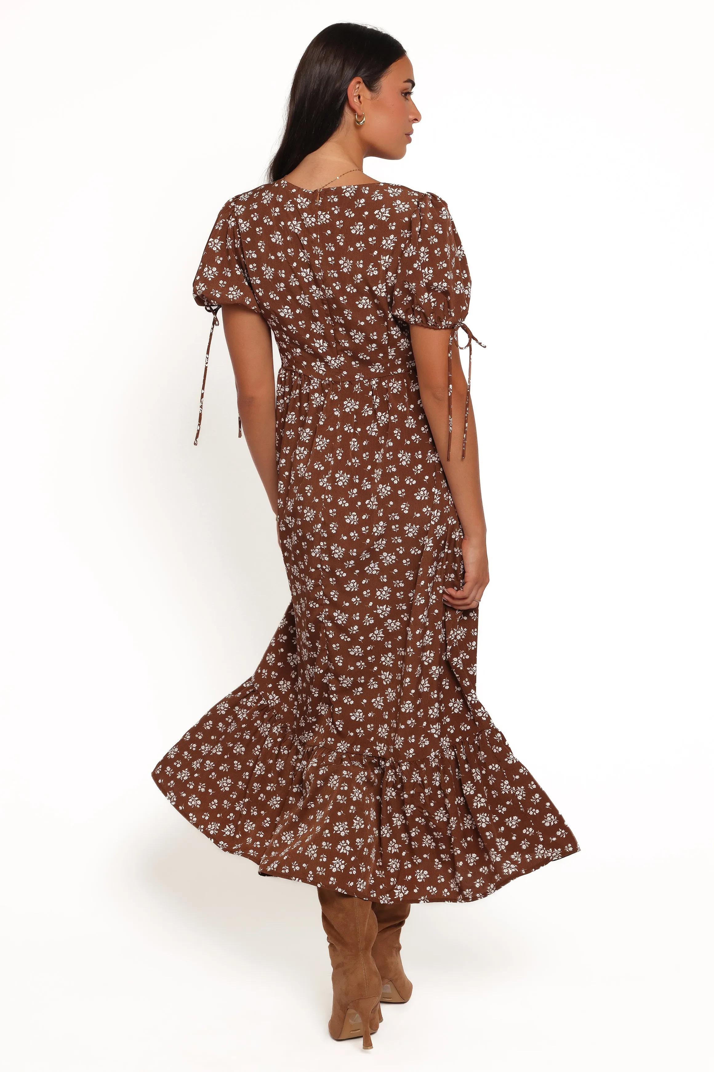 Zina Maxi Dress - Brown Ditsy Floral sold by Petal & Pup product image thumbnail 4
