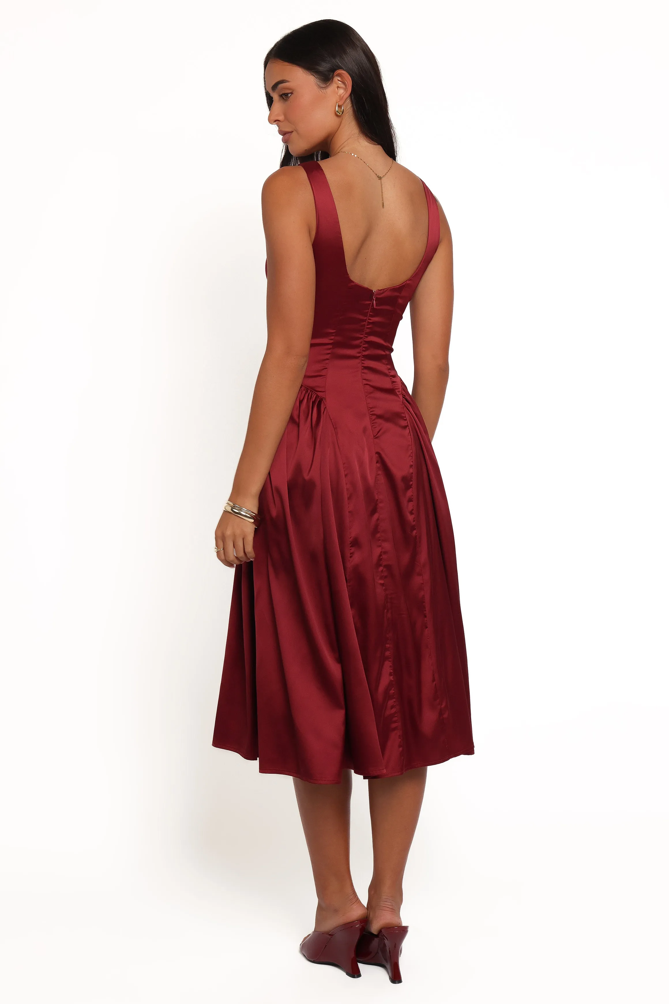 Katelyn Midi Dress - Burgundy sold by Petal & Pup product image thumbnail 4