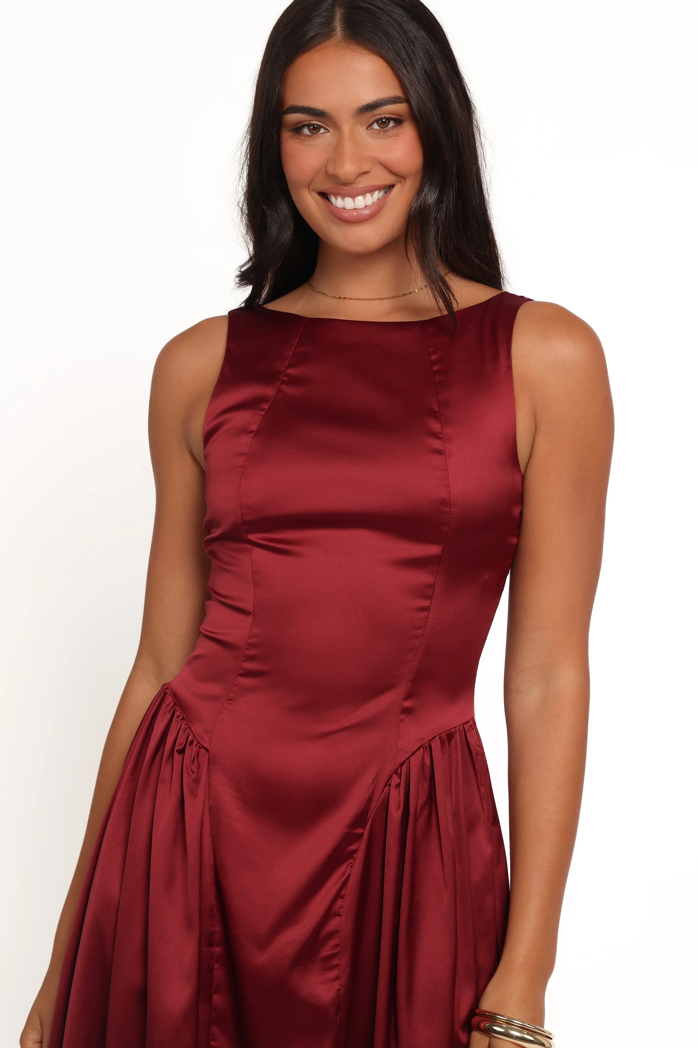 Katelyn Midi Dress - Burgundy sold by Petal & Pup product image thumbnail 2