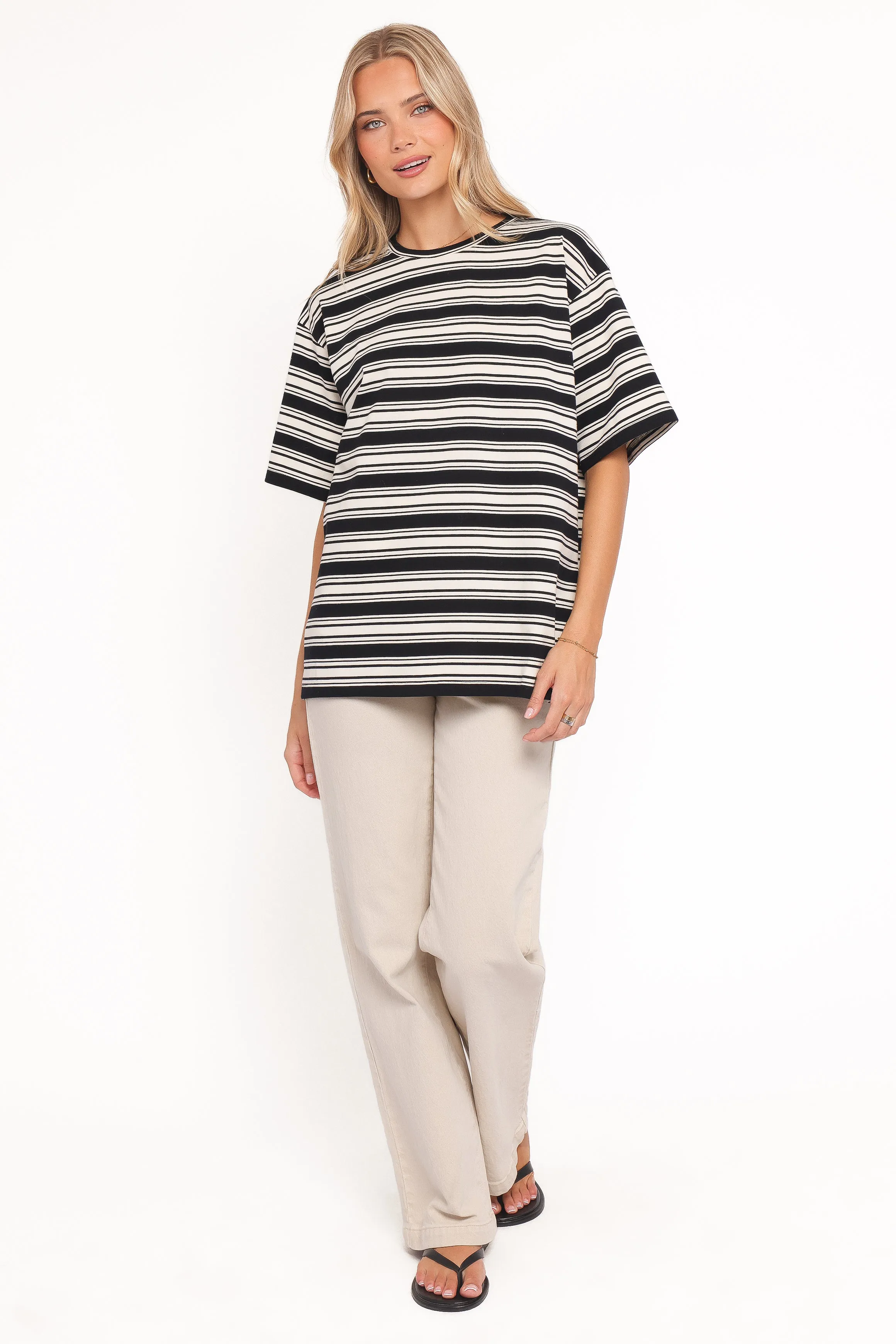 Zestora Tee - Black Ivory Stripe sold by Petal & Pup product image thumbnail 2