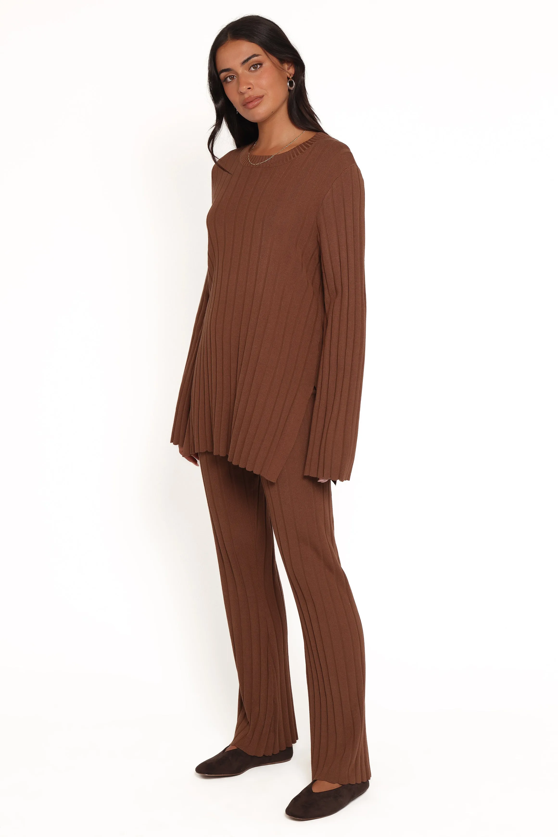 Silvie Long Sleeve Knitted Set - Chocolate sold by Petal & Pup product image thumbnail 3