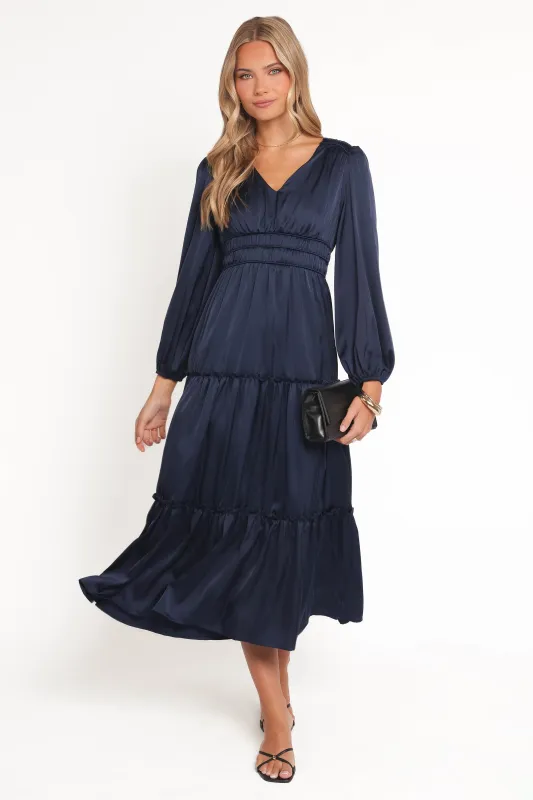 Rowen Long Sleeve Maxi Dress - Navy sold by Petal & Pup