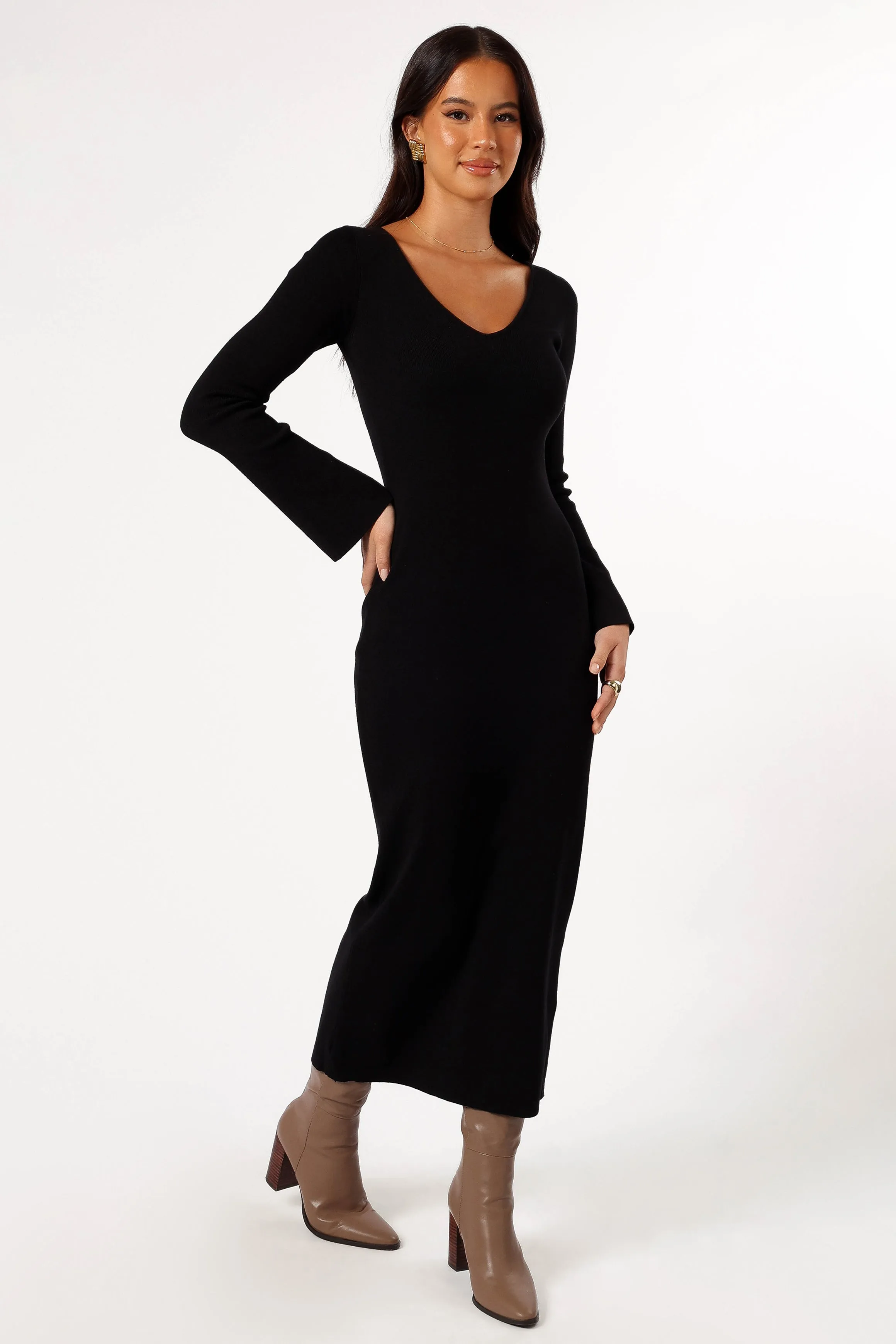 Lina Long Sleeve Maxi Dress - Black sold by Petal & Pup product image thumbnail 5