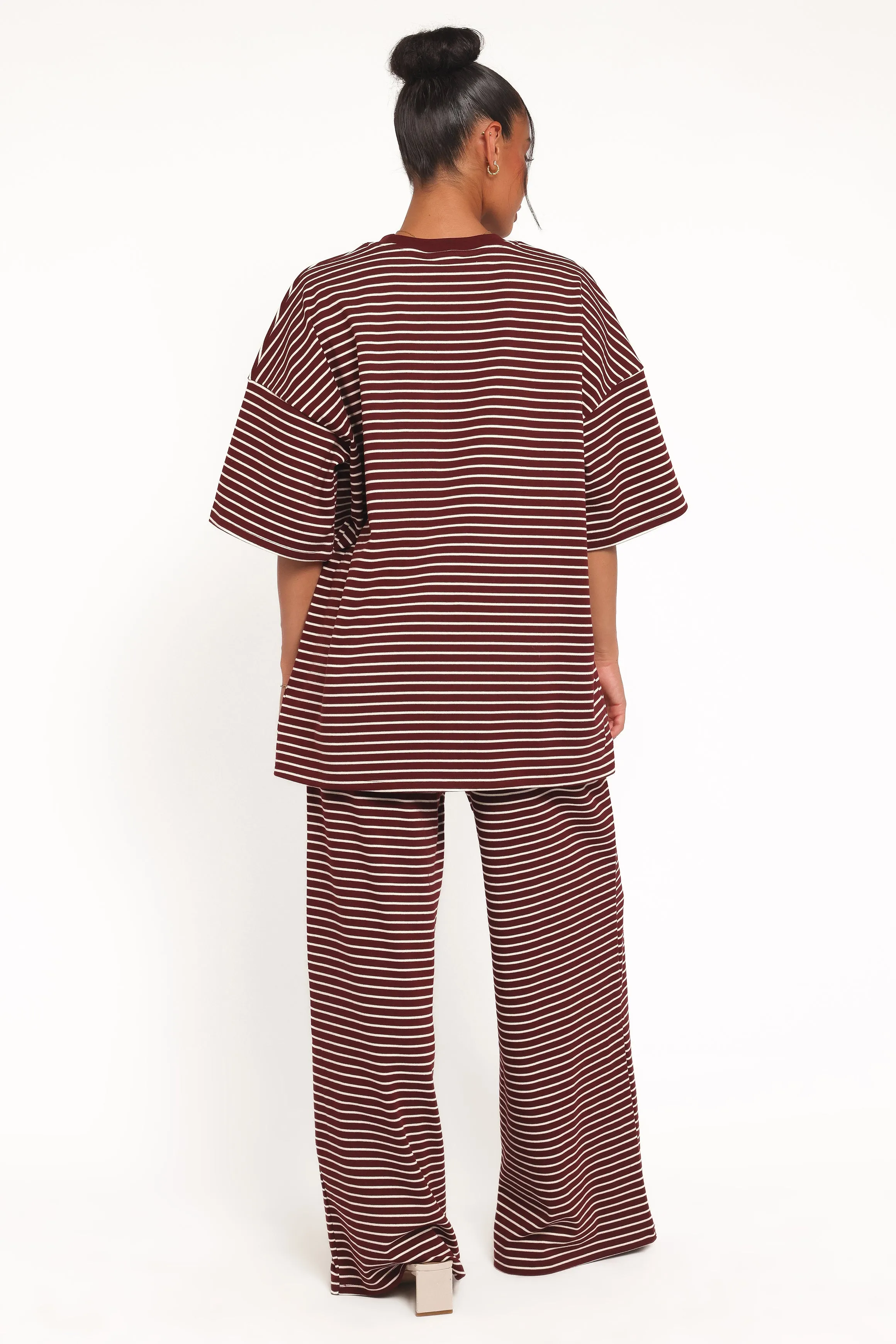 Wilda Knit Pant - Burgundy Cream Stripe sold by Petal & Pup product image thumbnail 4