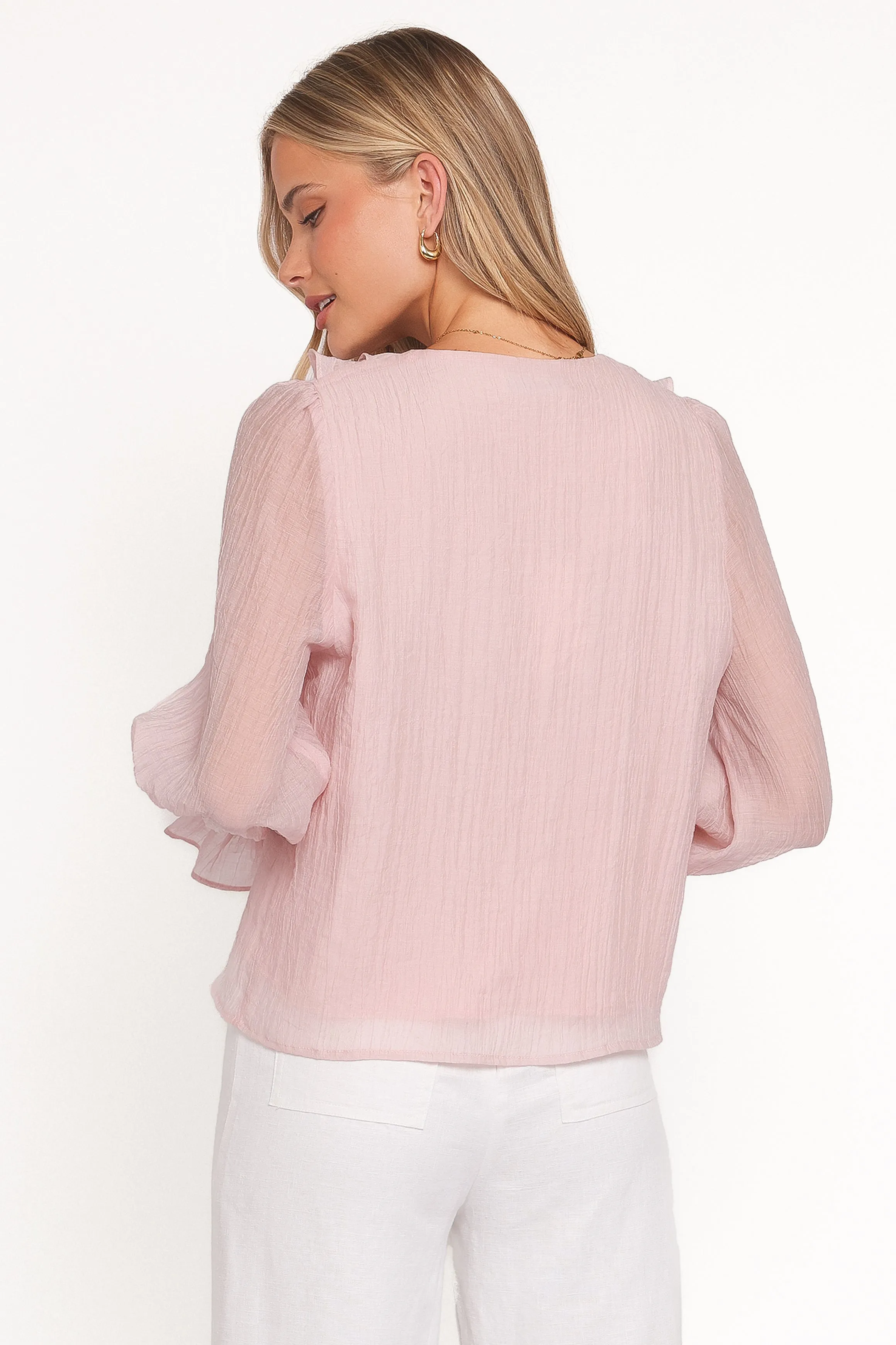Lennon Ruffle Blouse - Blush sold by Petal & Pup product image thumbnail 4